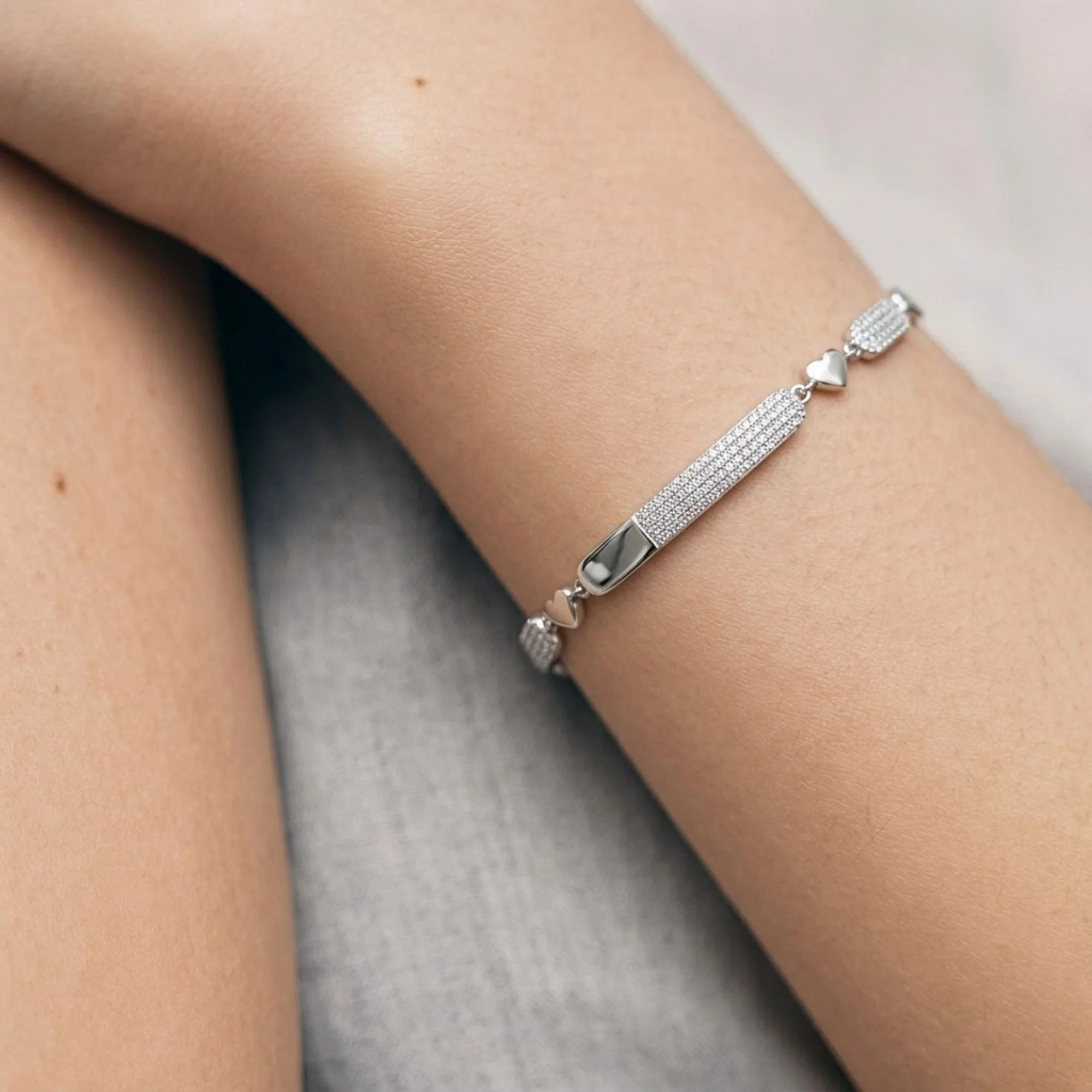 Silver Luxe Heart Charm Bracelet - 2