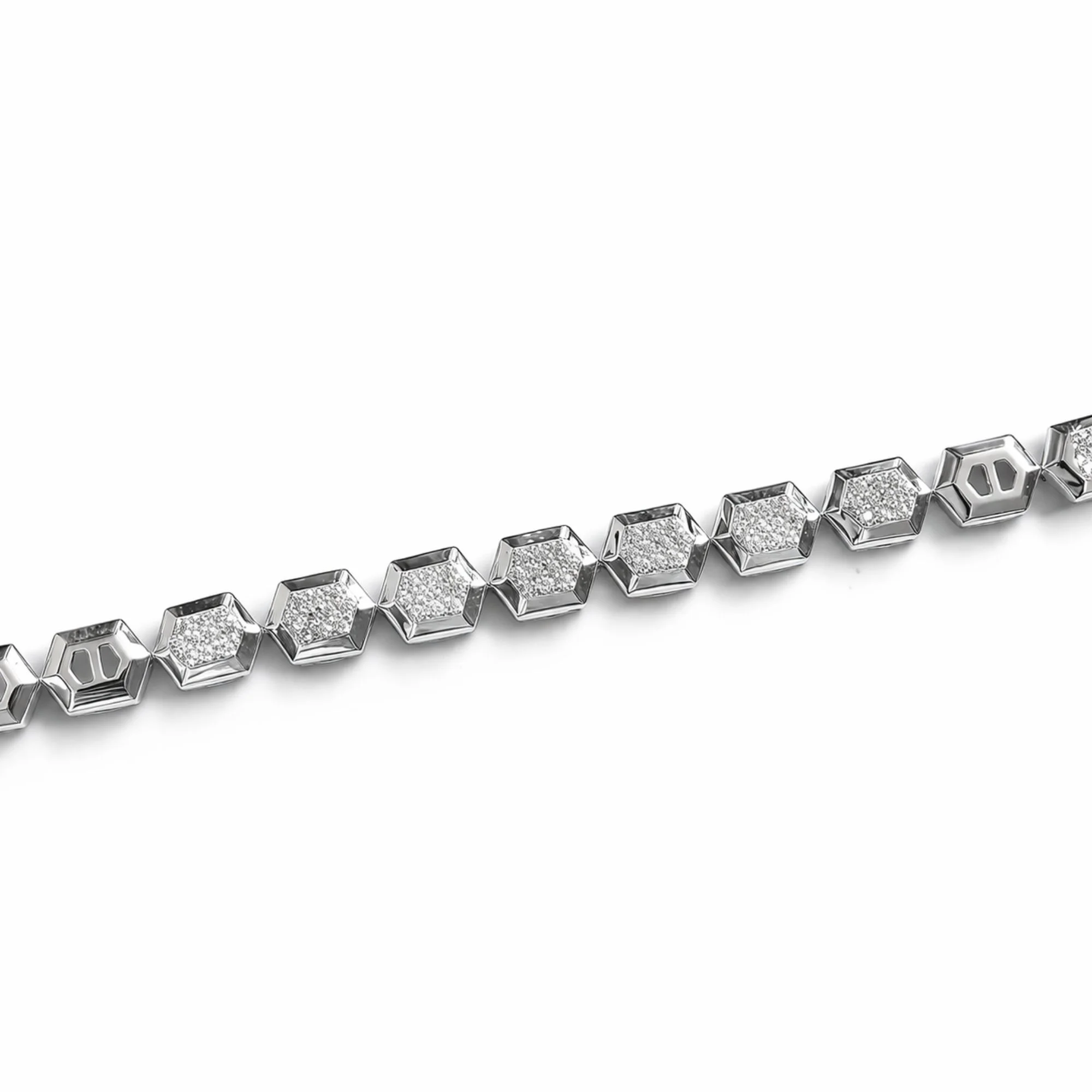 Silver Modern Hexa Spark Bracelet - Image 3