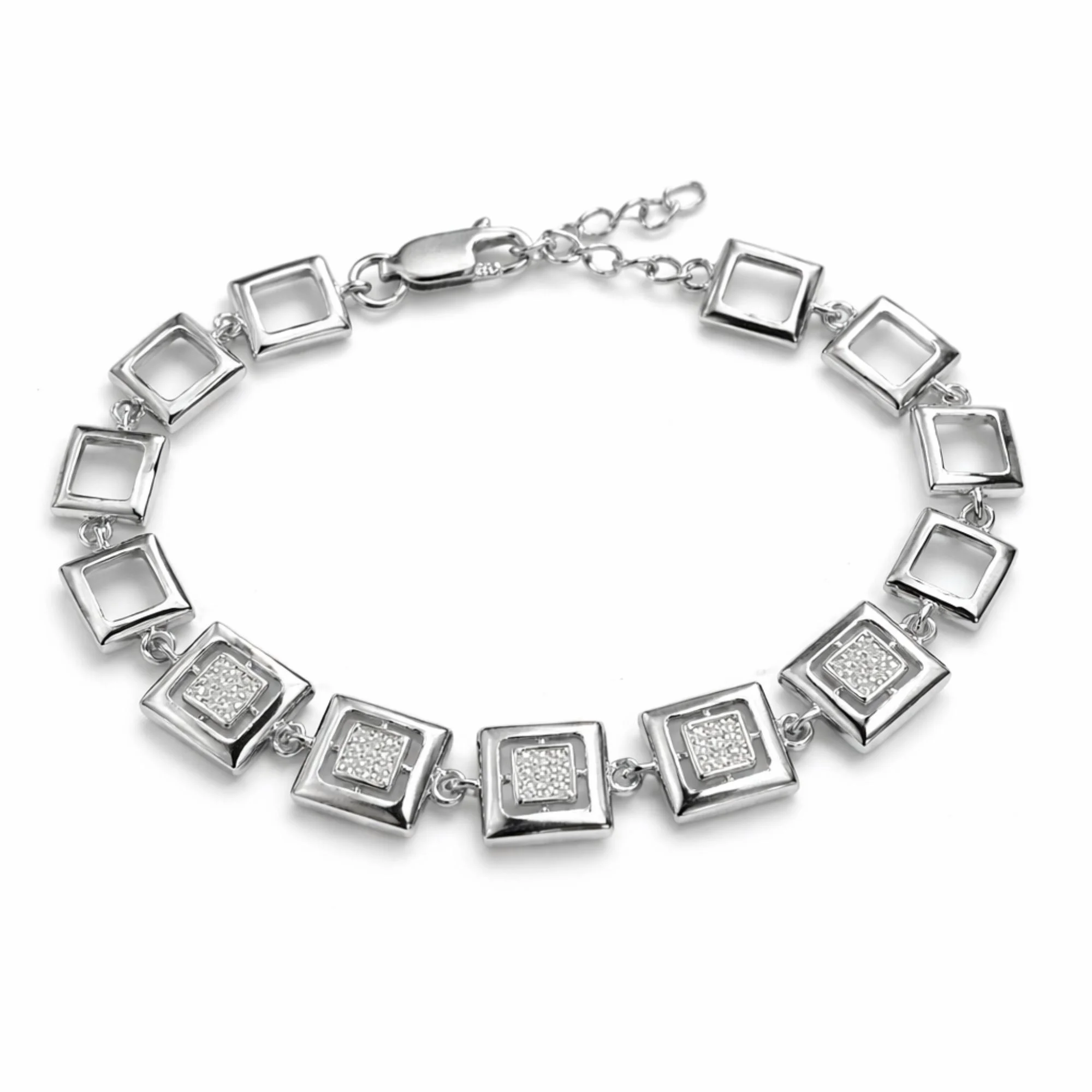 Silver Open Square Luxe Bracelet