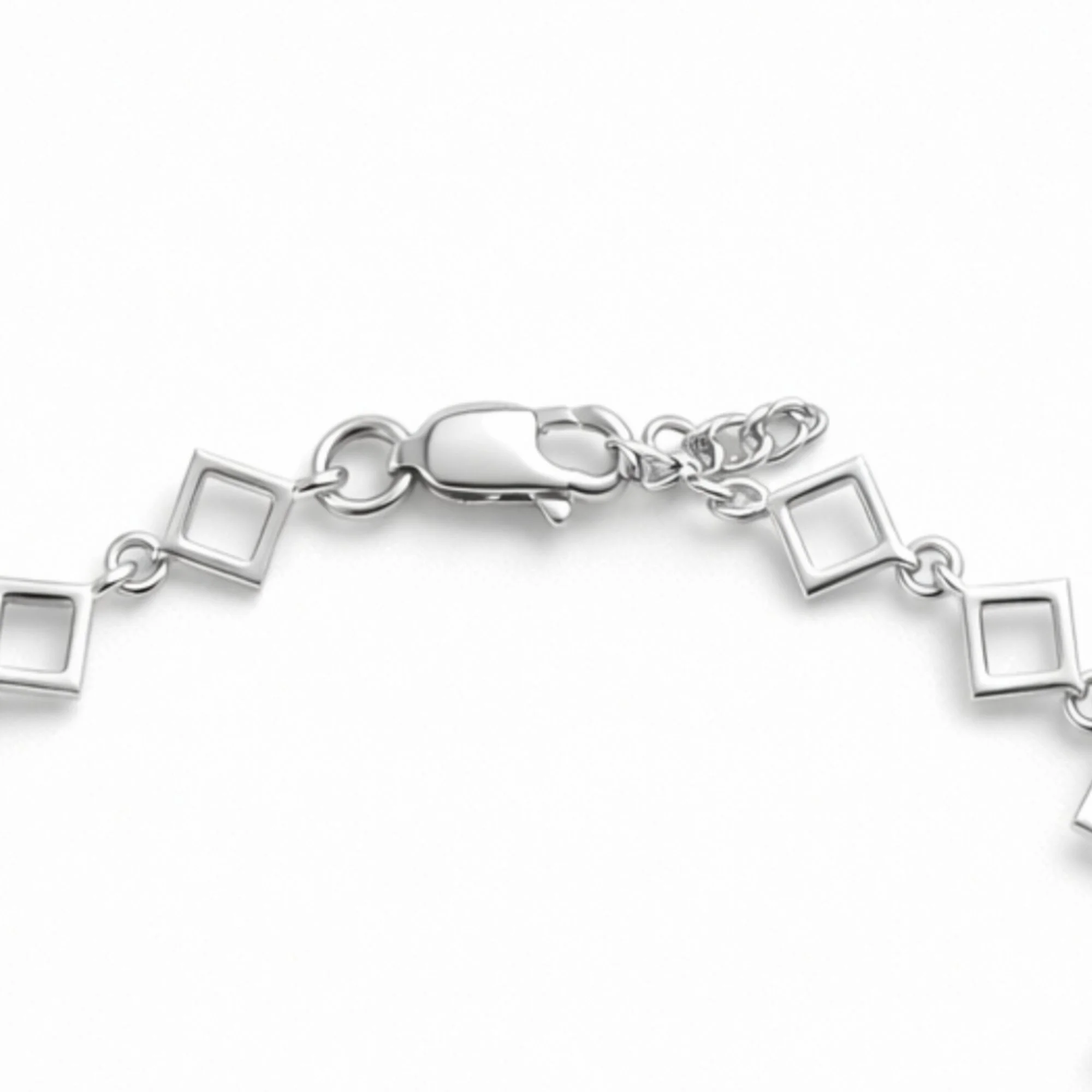 Silver Modern Pyramid Link Bracelet - Image 4