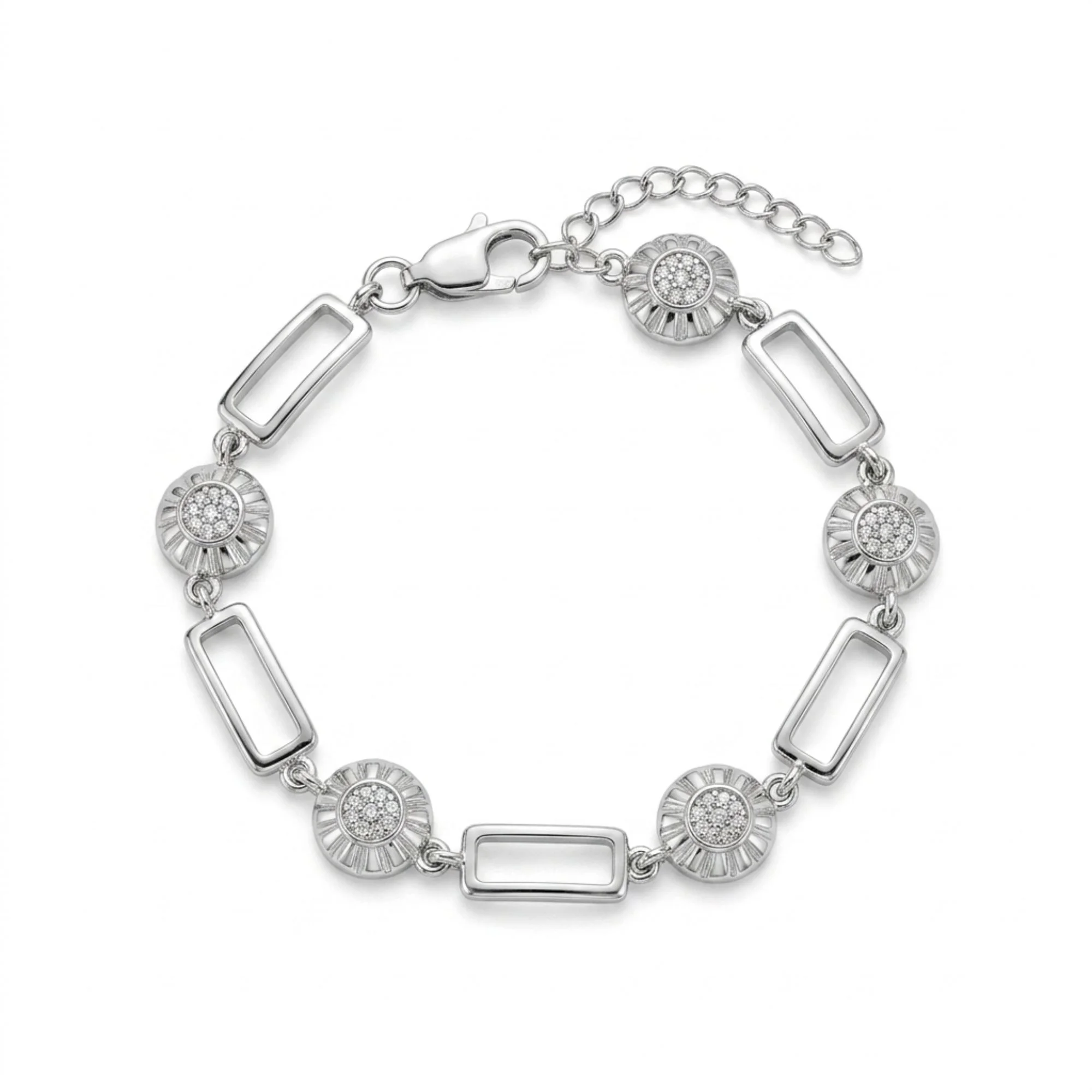 Silver Luxe Orbit Crystal Bracelet