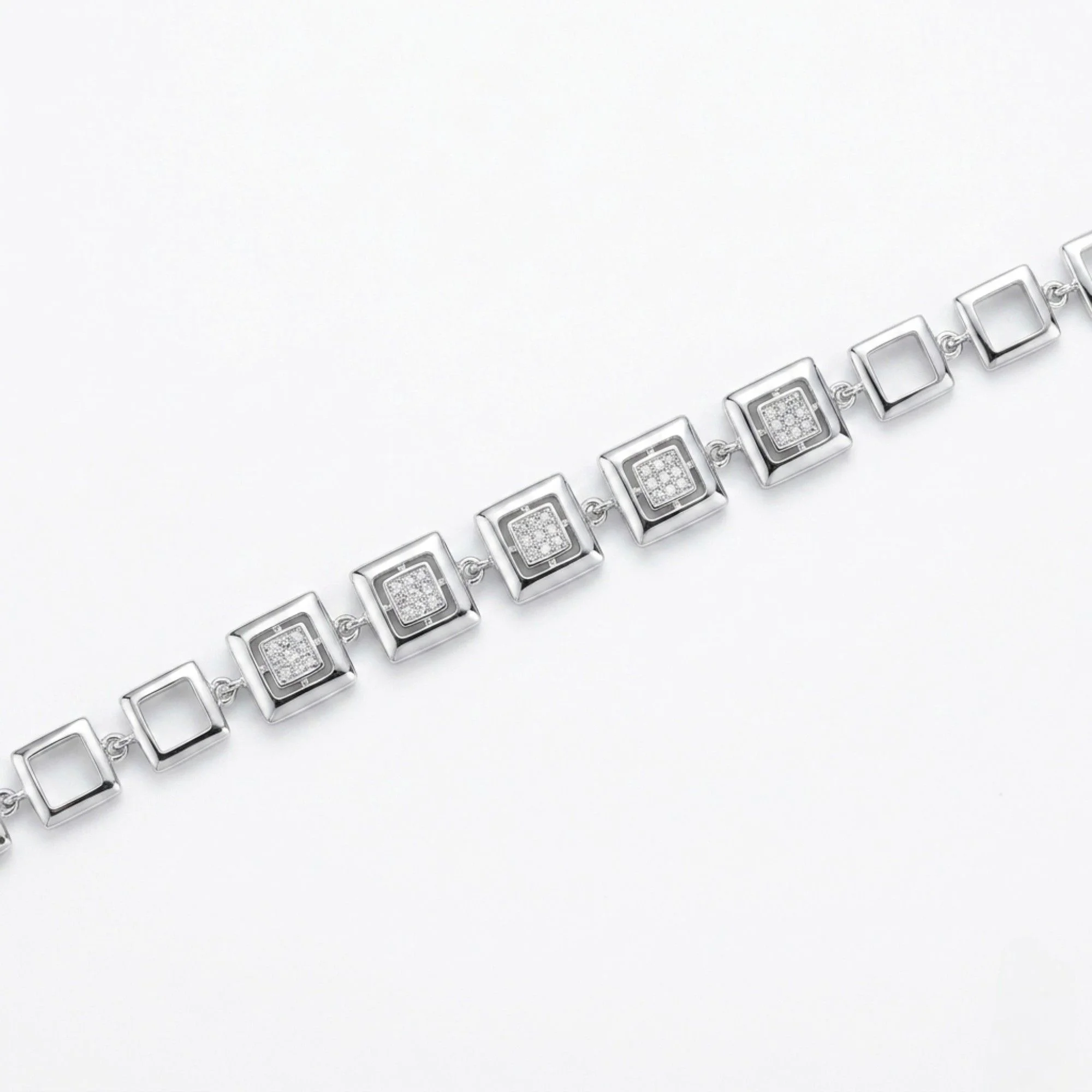 Silver Open Square Luxe Bracelet - Image 3