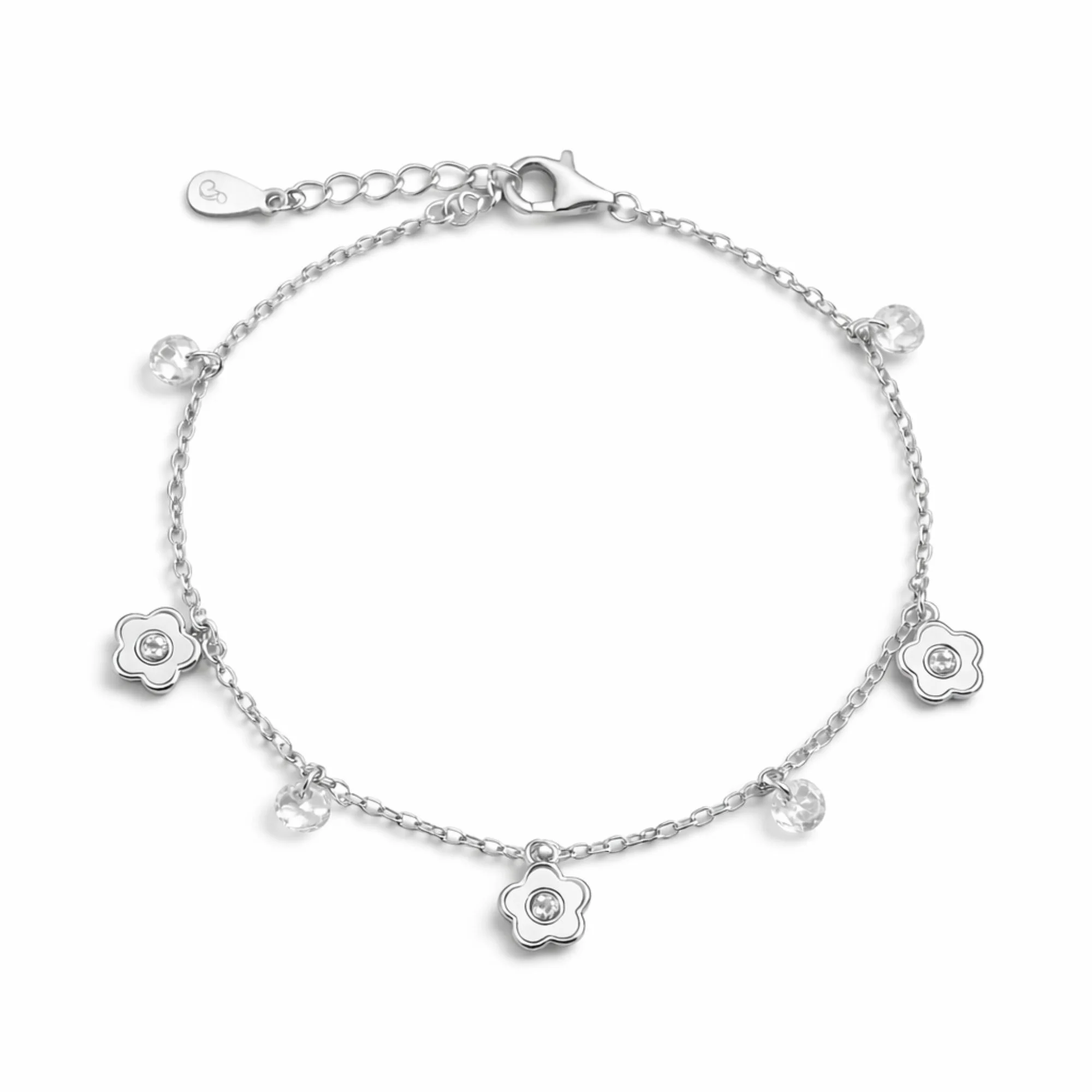 Silver Daisy Spark Charm Bracelet