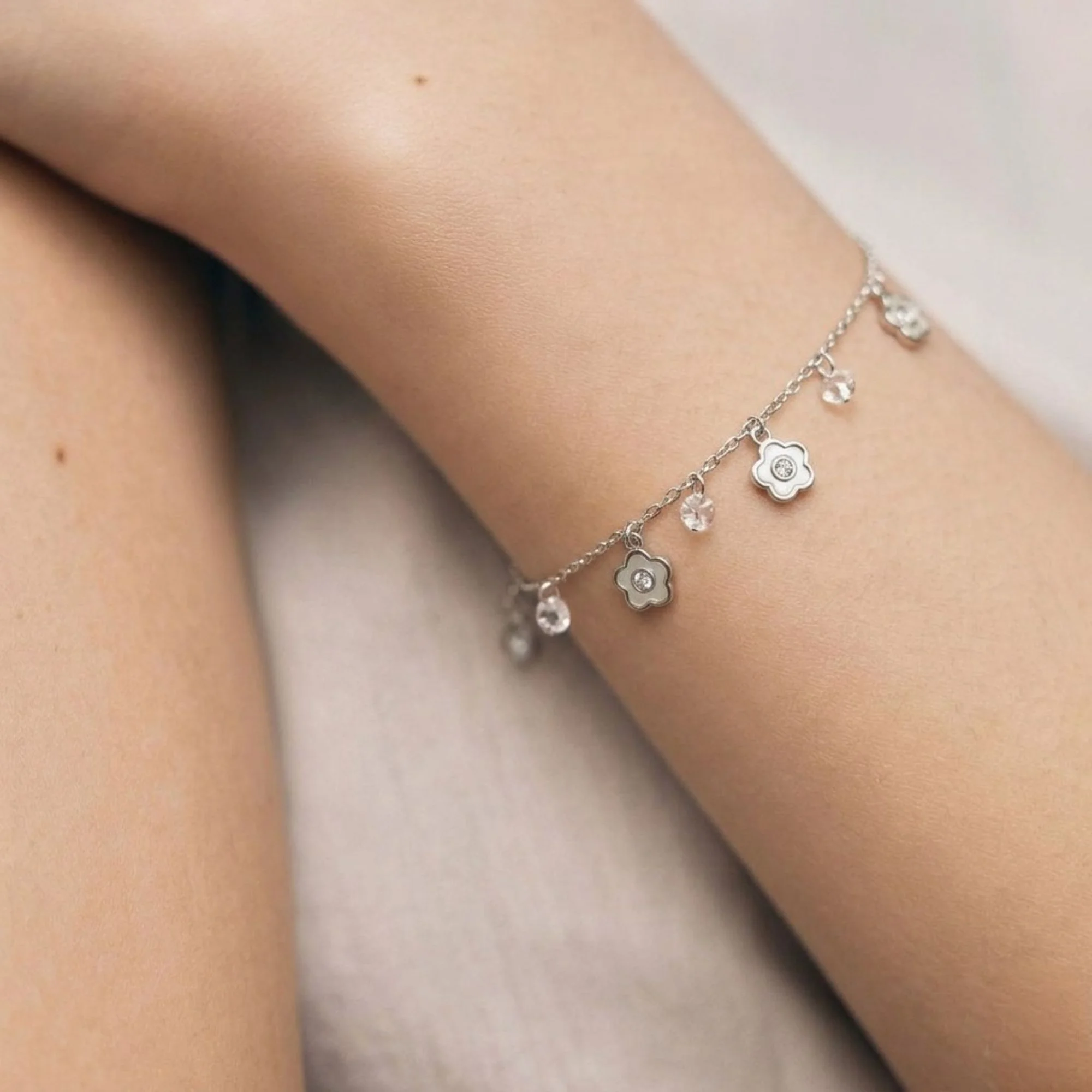 Silver Daisy Spark Charm Bracelet - 2