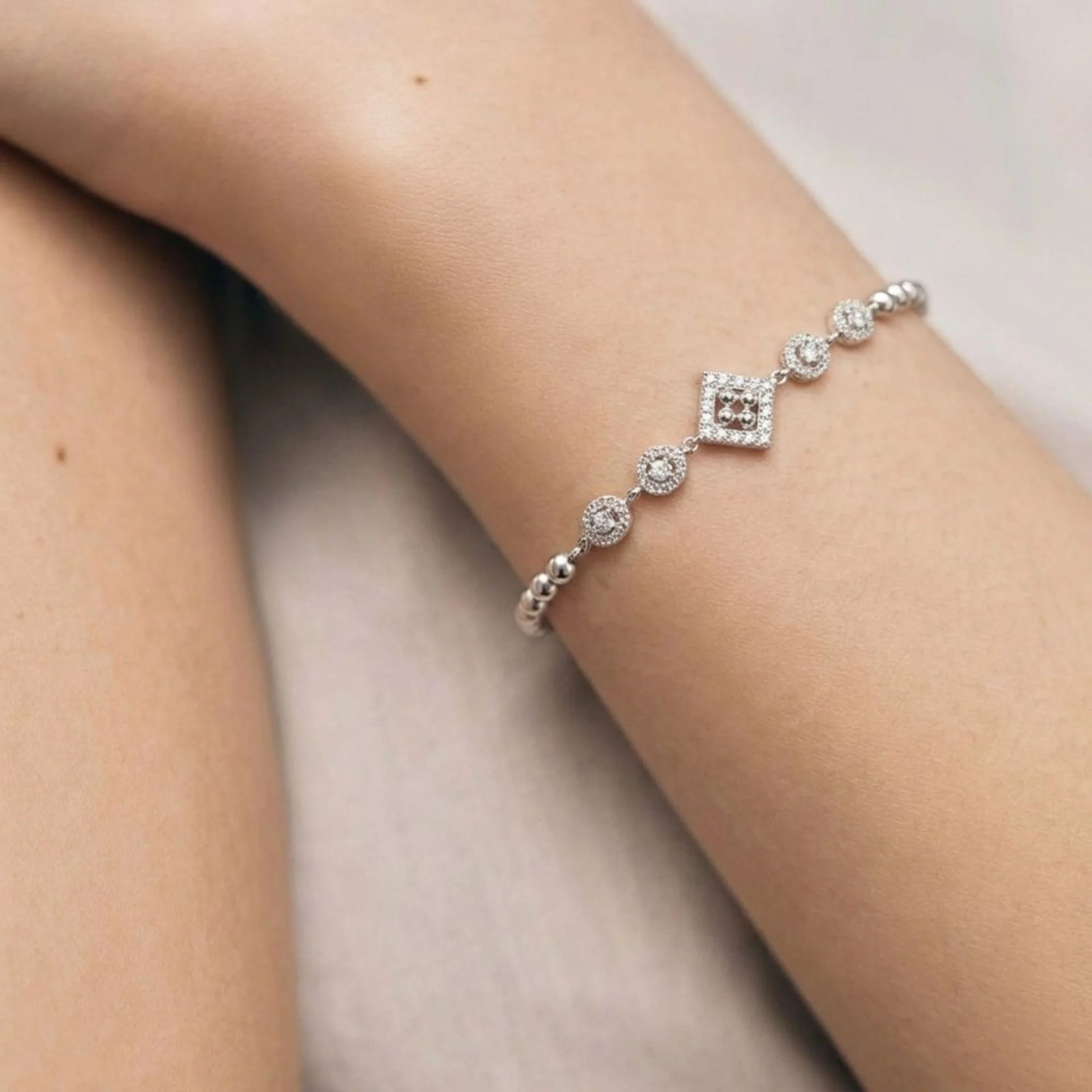 Silver Regal Glow Bead Bracelet - 2