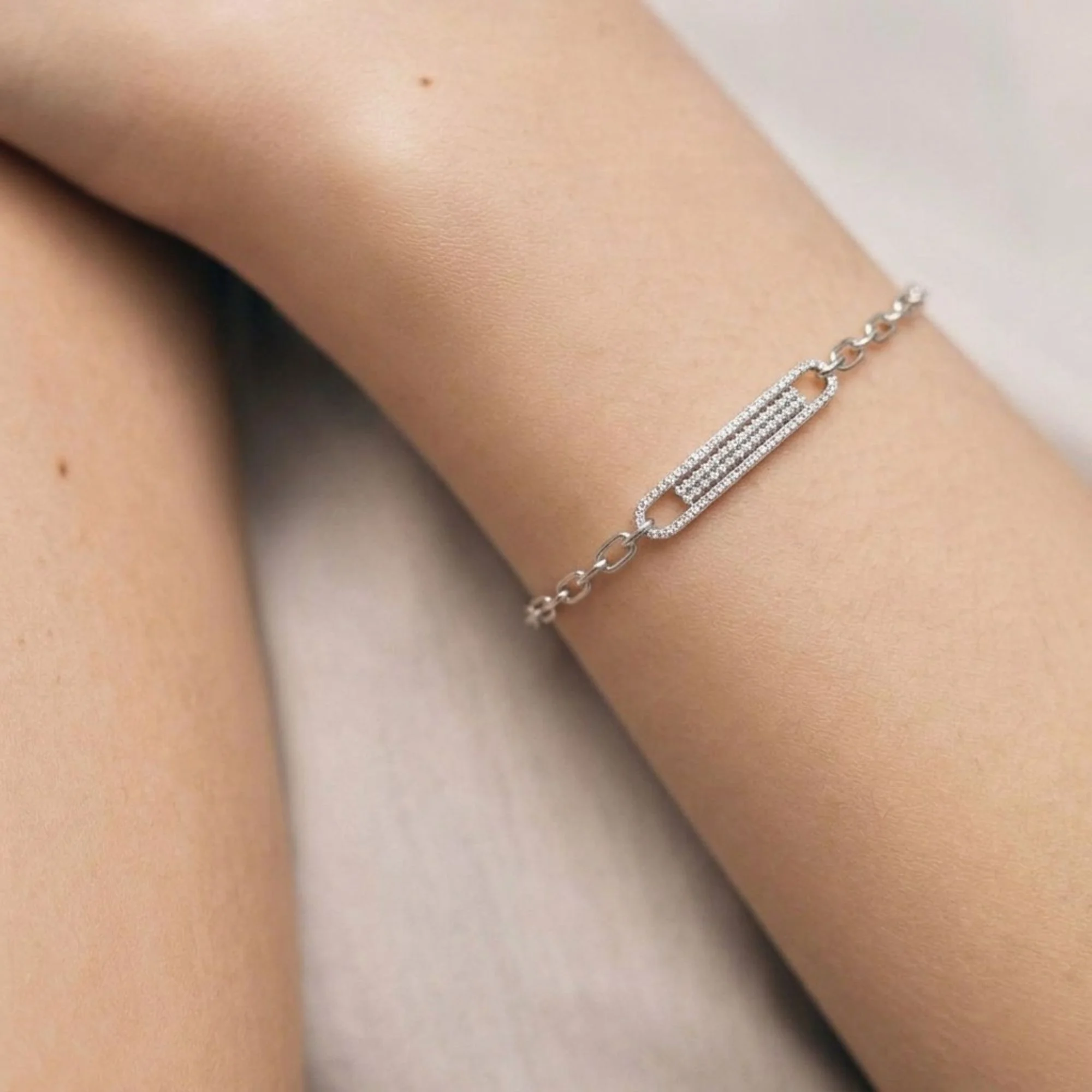 Silver Sleek Spark Chain Bracelet - 2