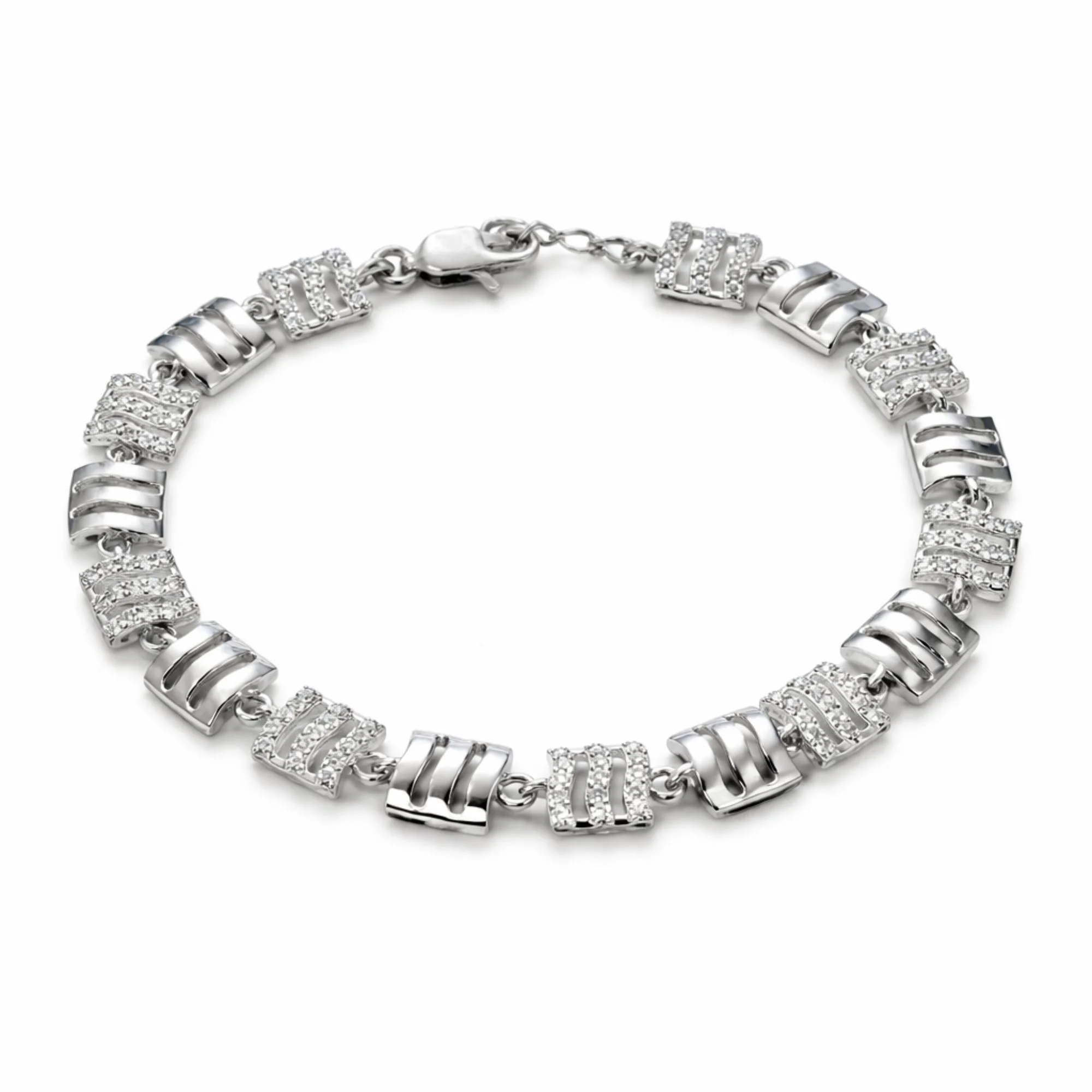 Silver Wave Luxe Crystal Bracelet