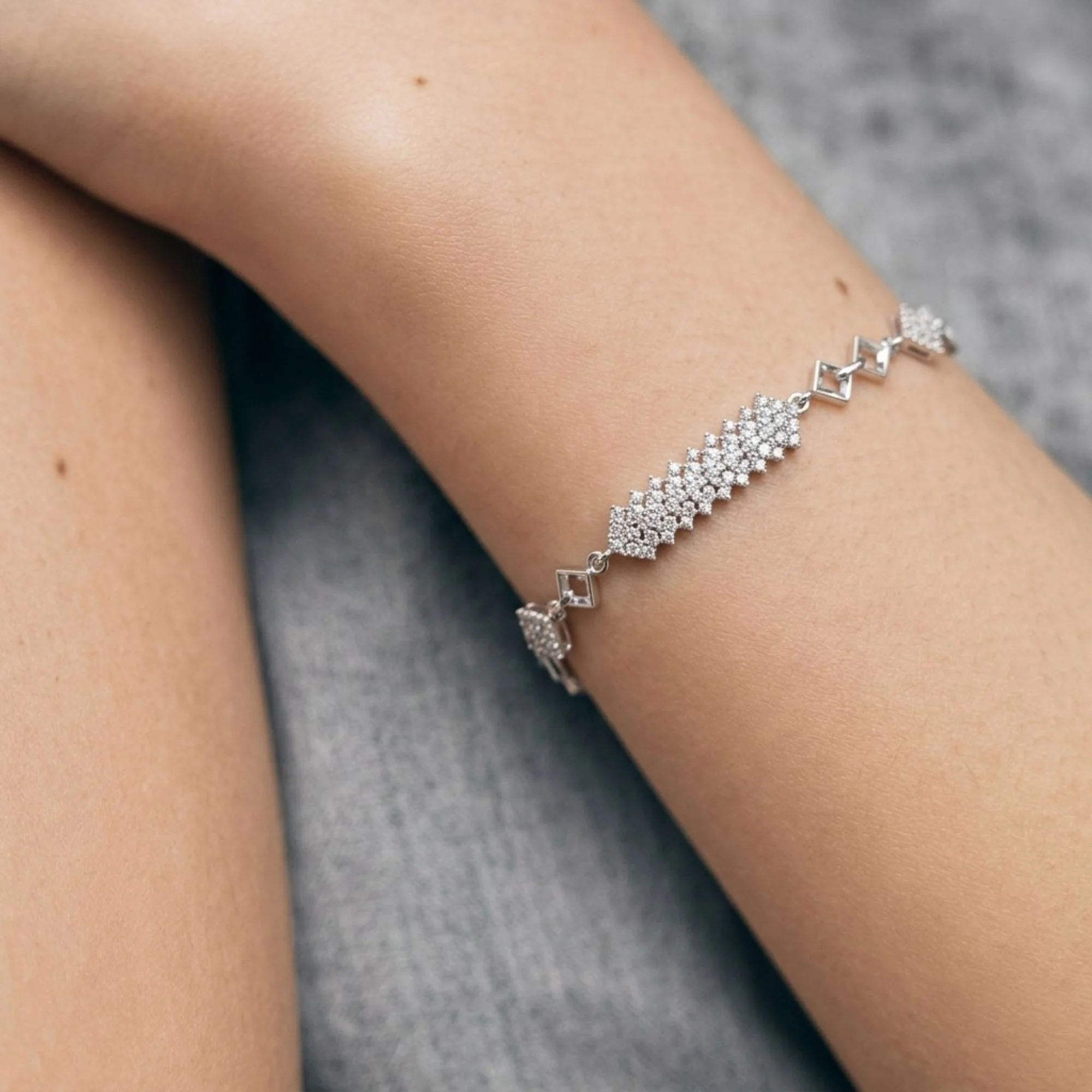 Silver Prestige Crystal Bar Bracelet - 2