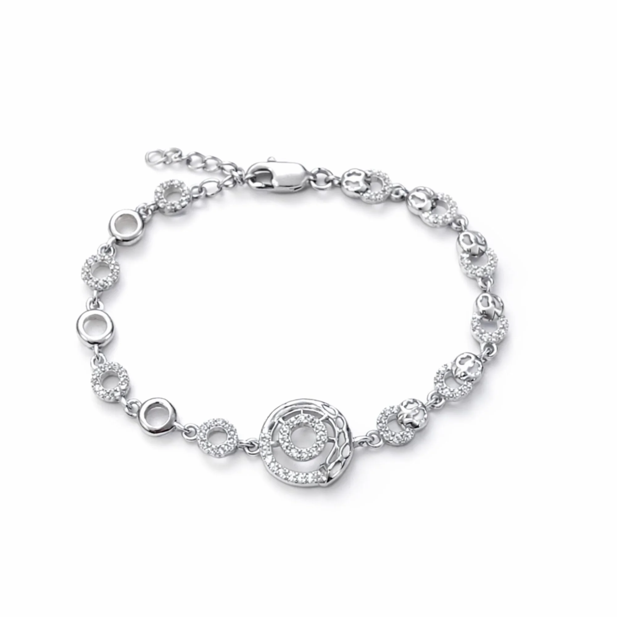 Silver Aurora Halo Link Bracelet