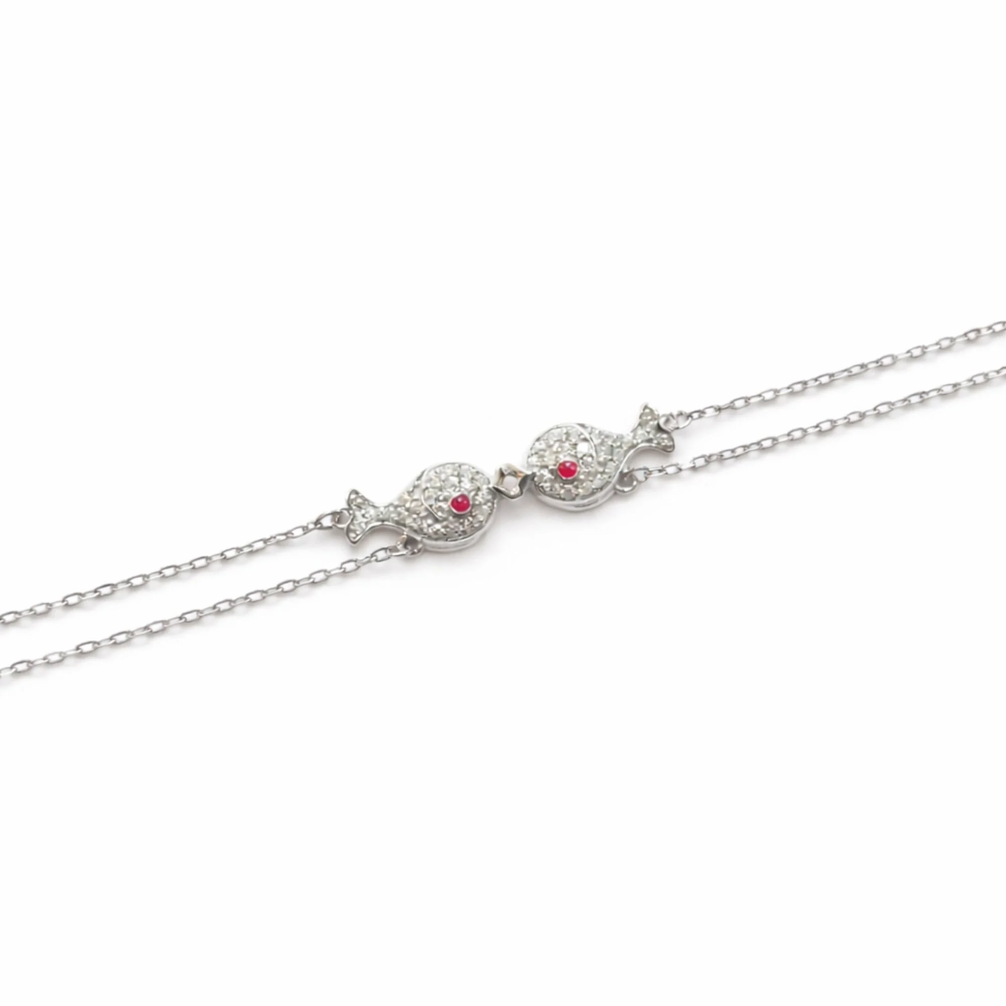 Silver Crystal Love Duo Bracelet - Image 3