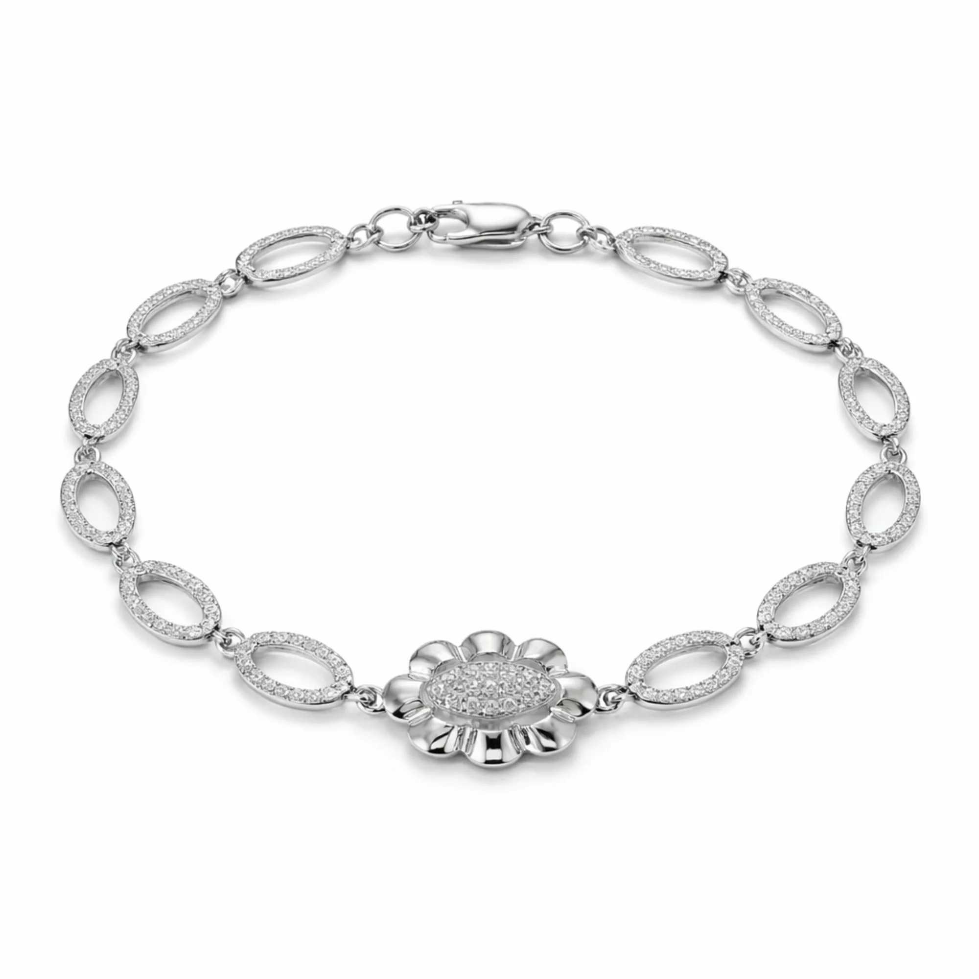 Silver Grace Petal Crystal Bracelet