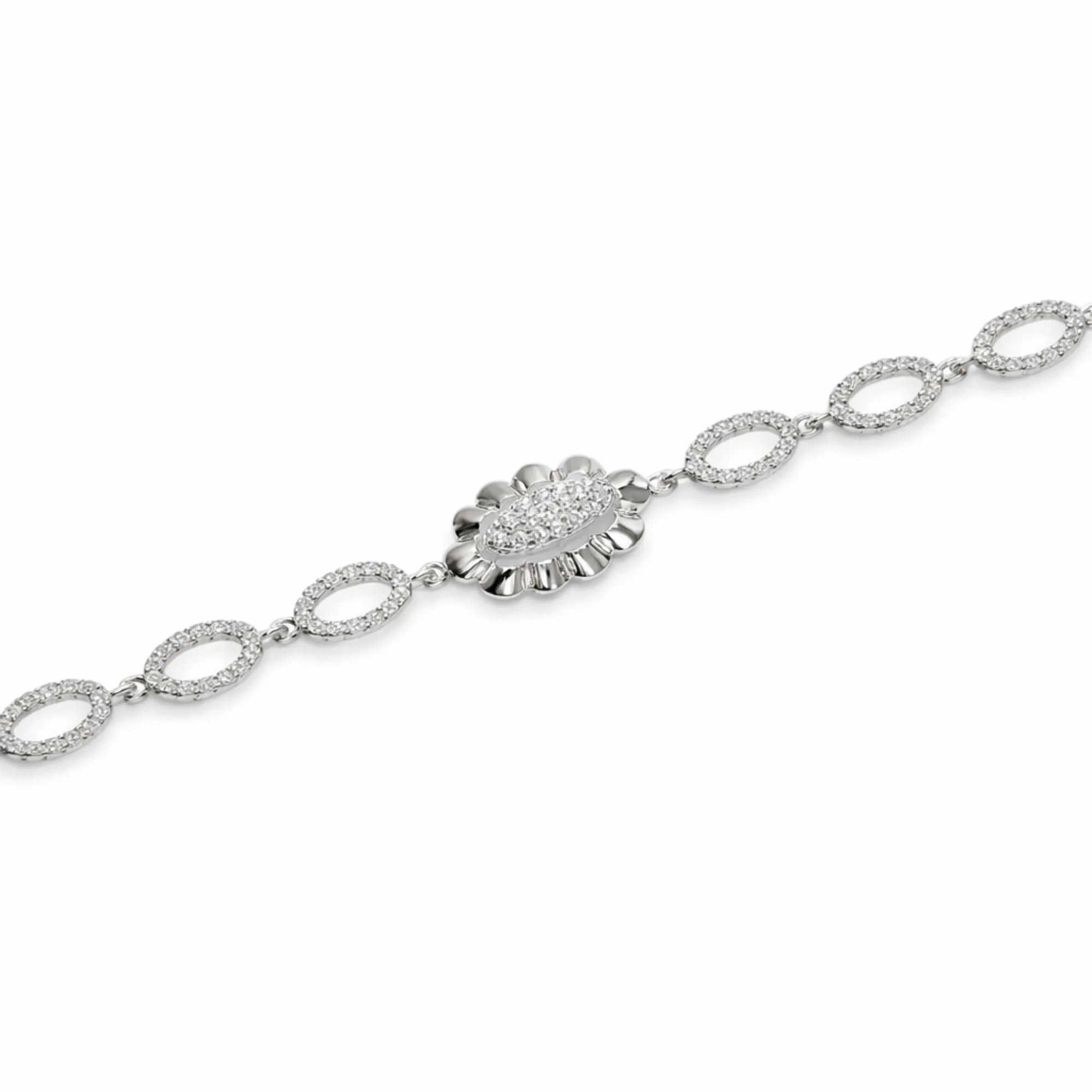 Silver Grace Petal Crystal Bracelet - Image 3