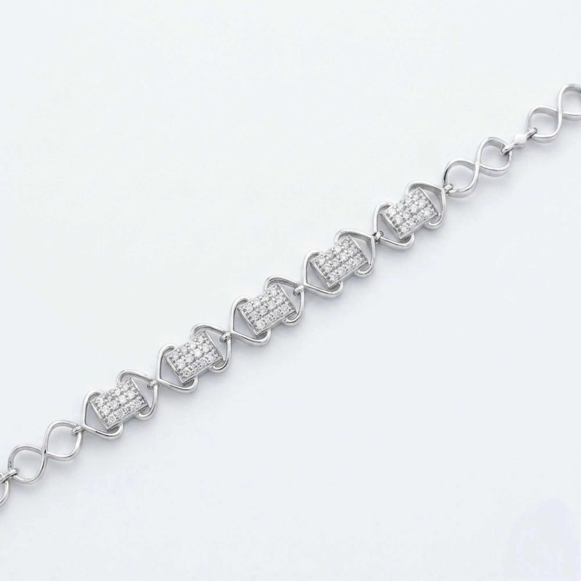 Silver Zigzag Luxe Crystal Bracelet - Image 3