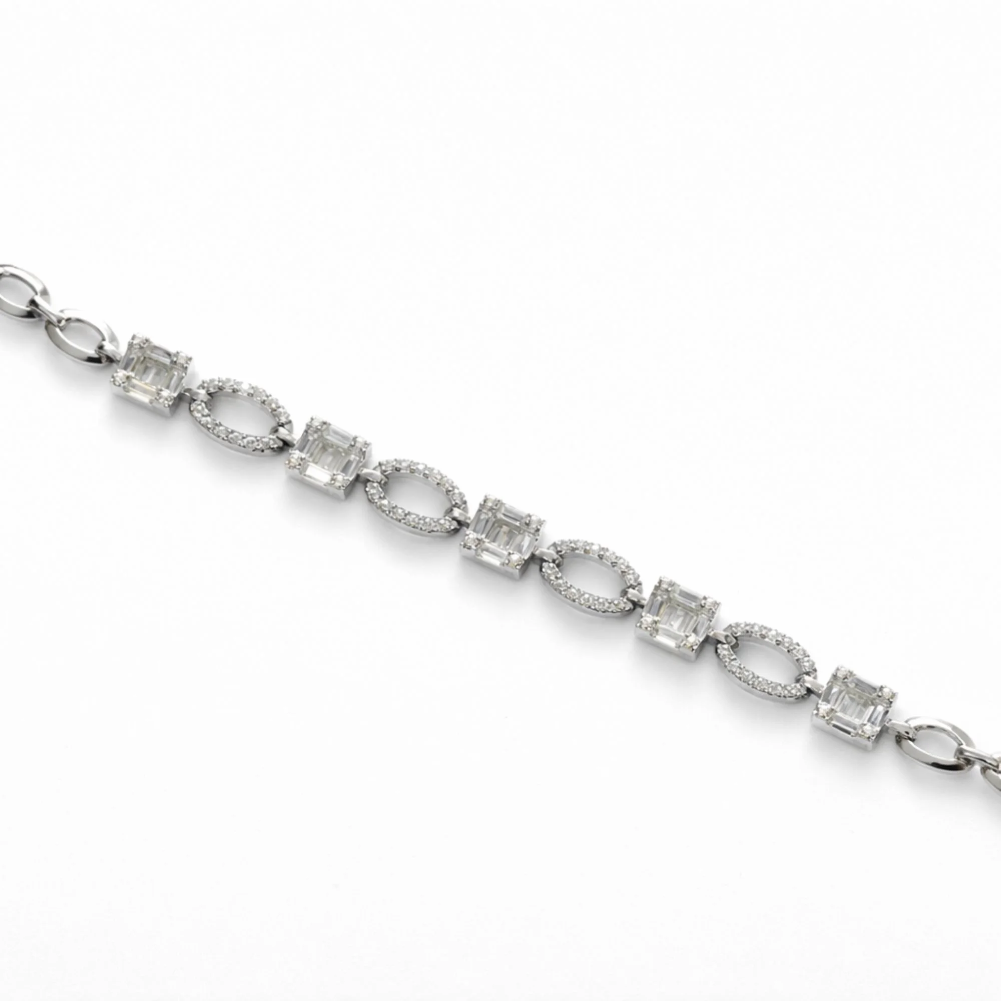 Silver Baguette Halo Luxe Bracelet - Image 3