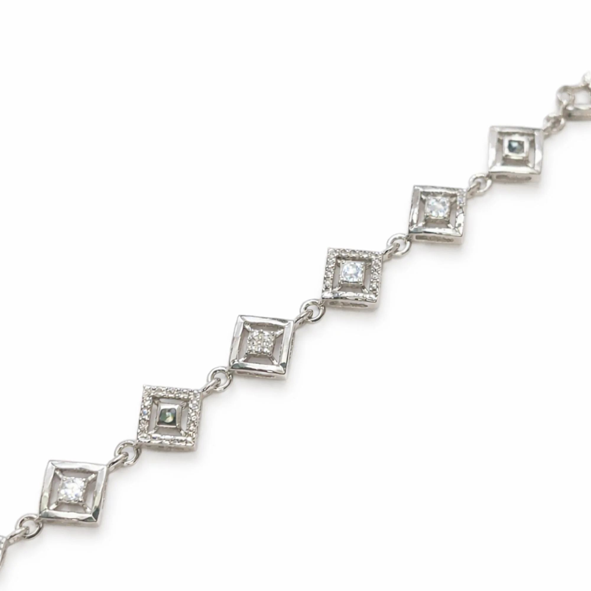 Silver Diamond Grid Luxe Bracelet - Image 3