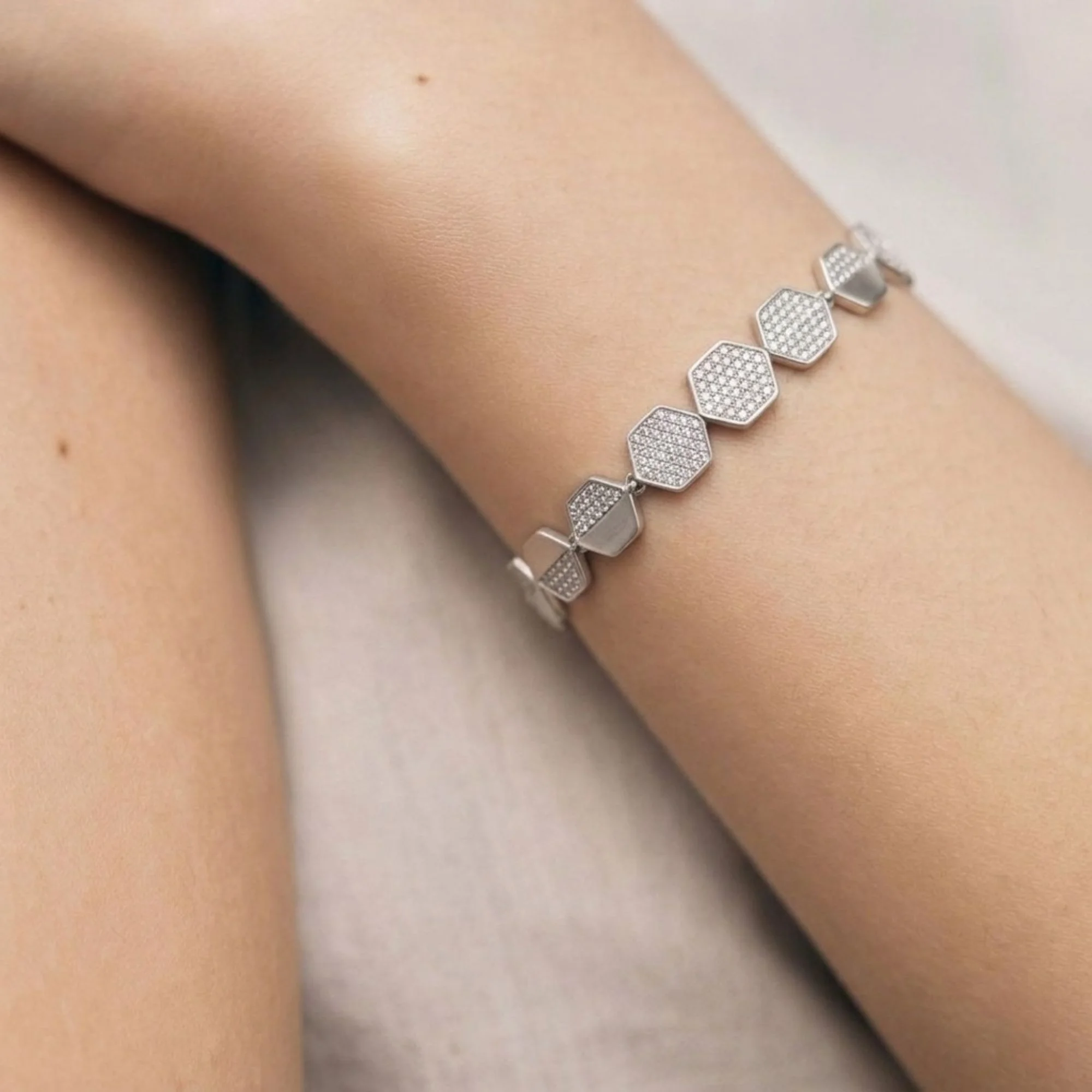 Silver Honeycomb Luxe Bracelet - 2