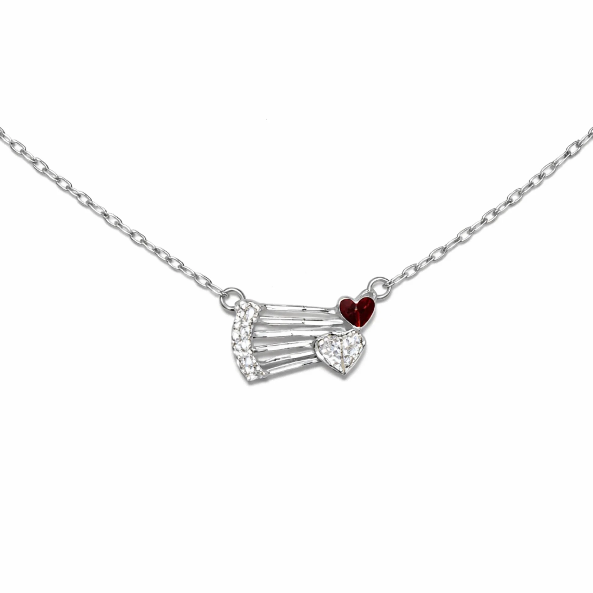 Silver Red Heart Whisper chain pendant Chain & Pendant