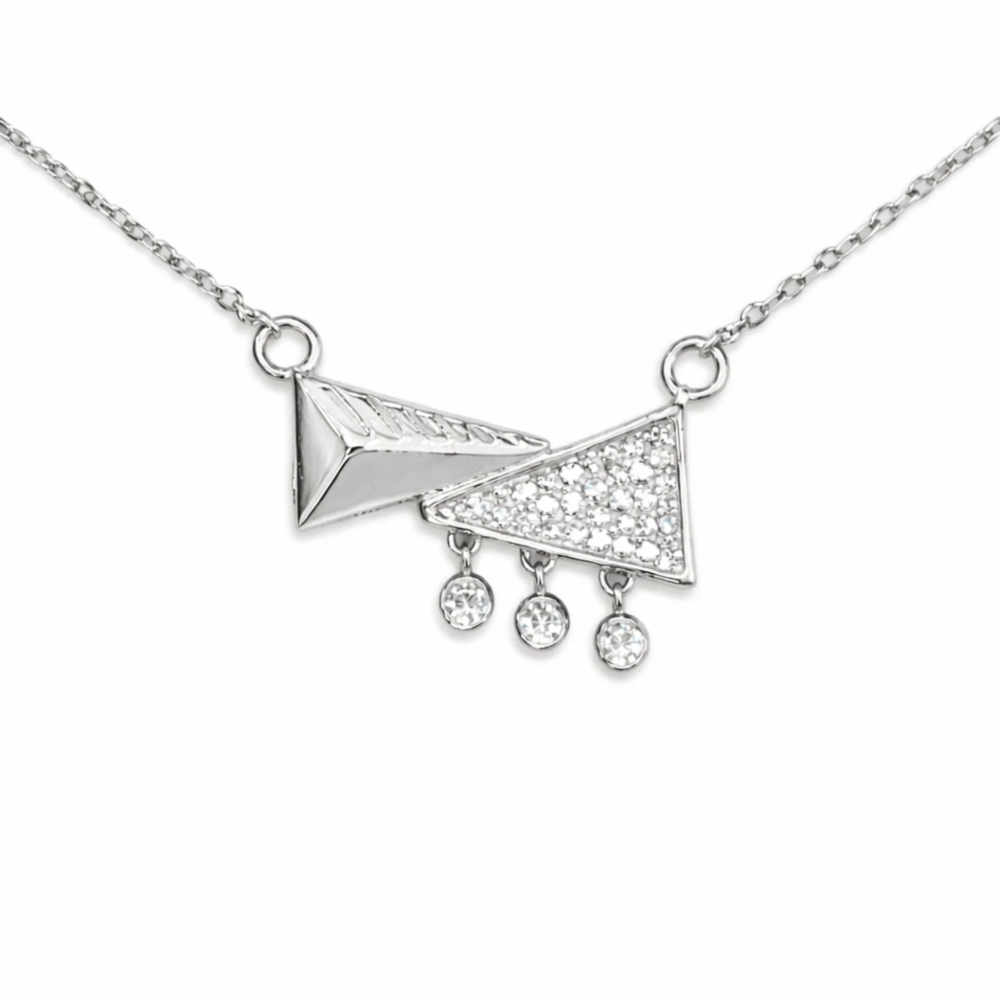 Silver Tri Luxe chain pendant Chain & Pendant