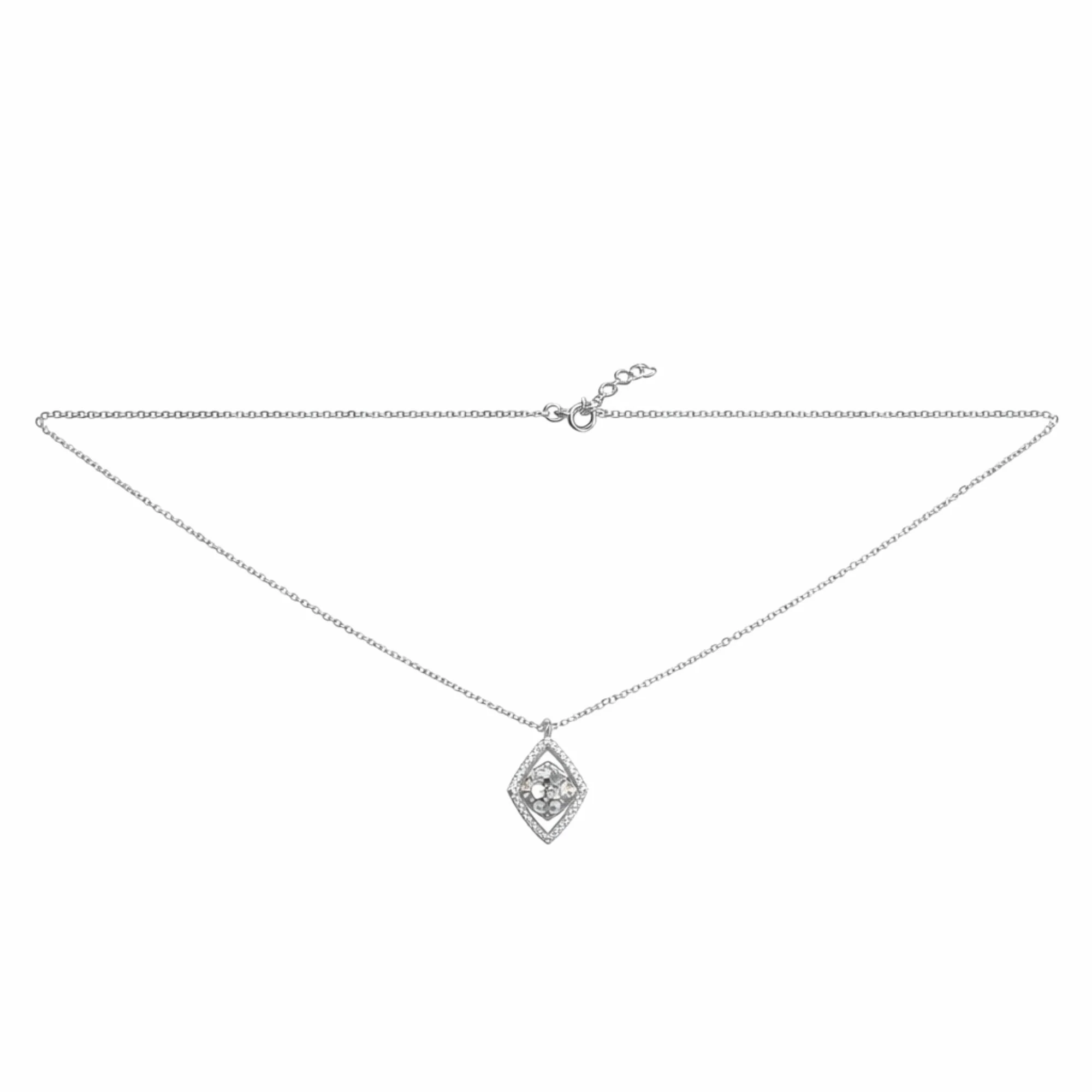 Silver Filigree Diamond chain pendant Chain & Pendant - Image 4