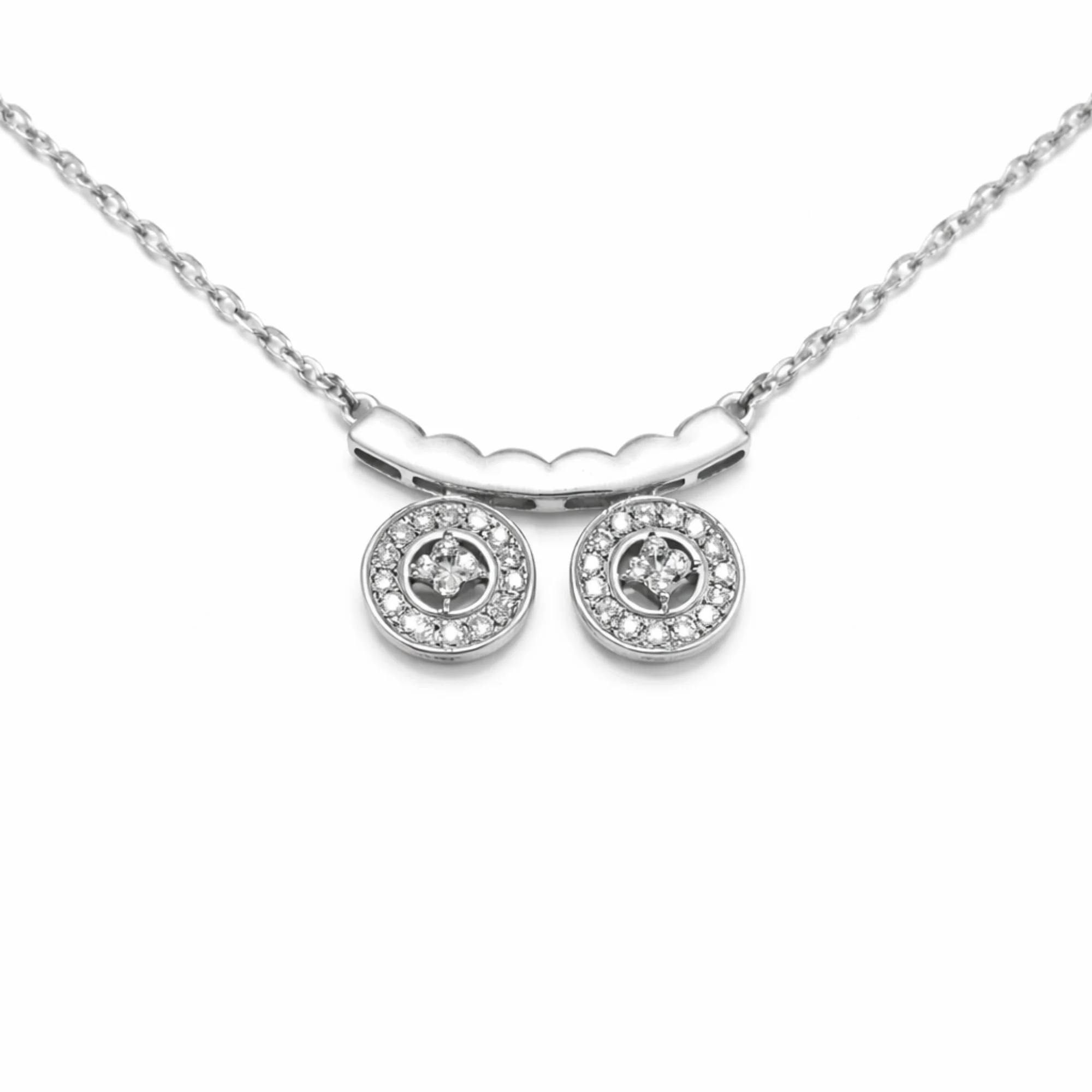 Silver Twin Charm chain pendant Chain & Pendant