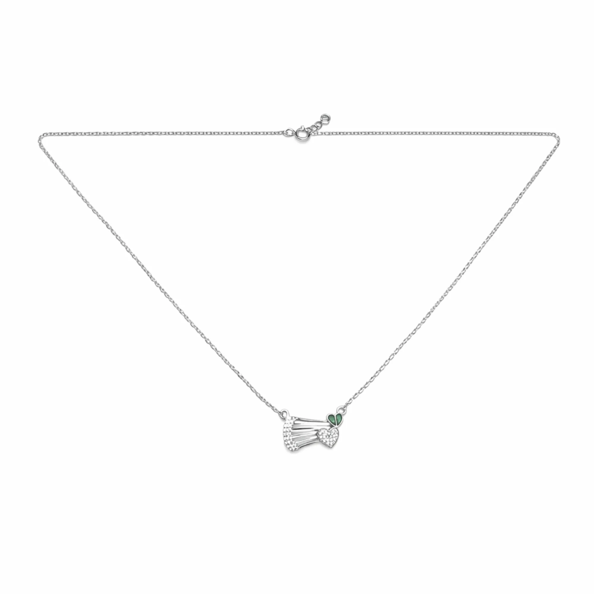 Silver Green Heart Whisper chain pendant Chain & Pendant - Image 4