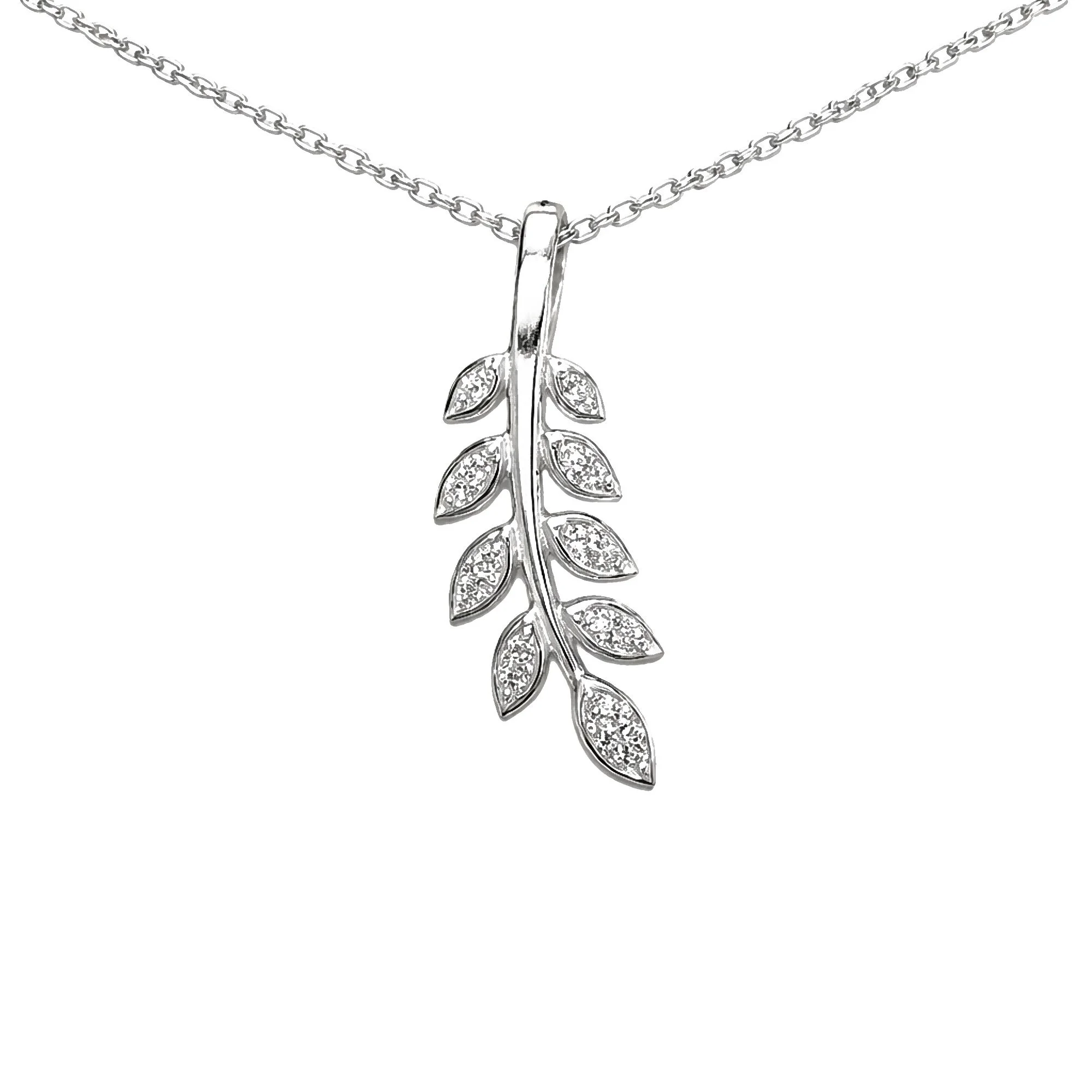 Silver Leaf Grace chain pendant Chain & Pendant