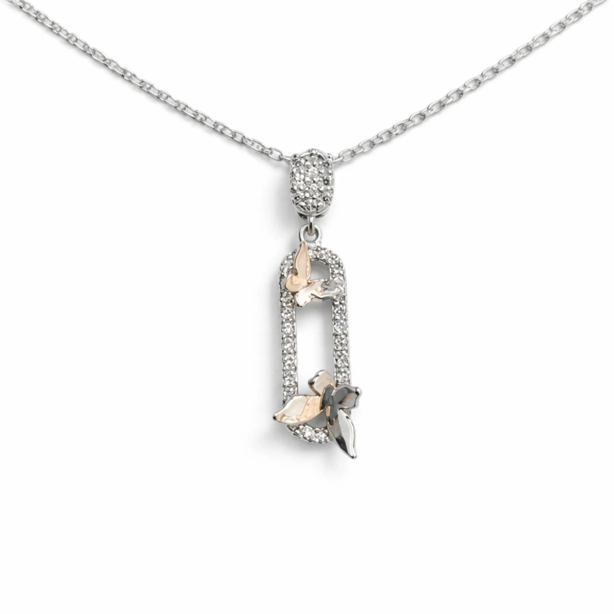 Silver Radiant Wings Crystal chain pendant Chain & Pendant