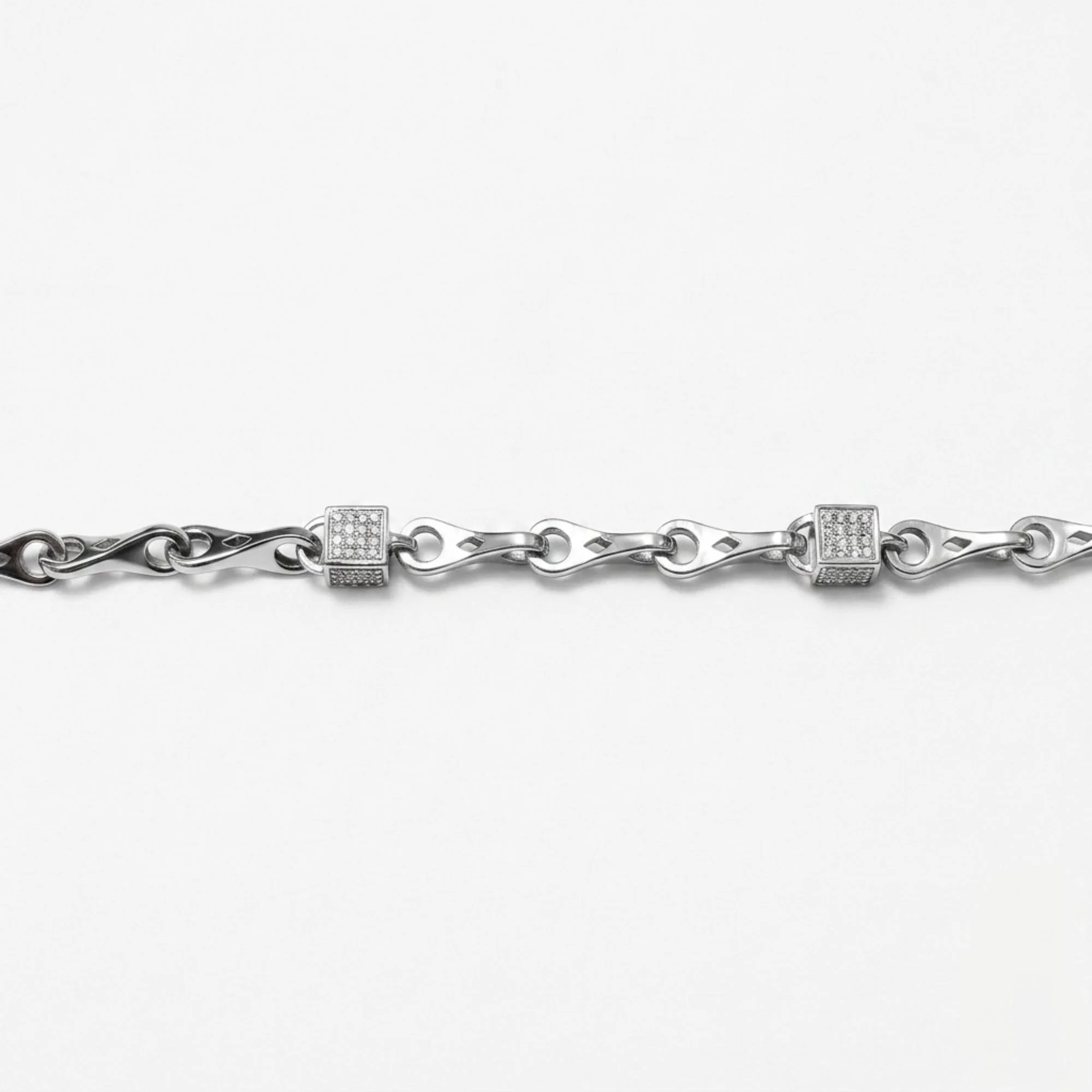 Silver Cubic Link Bracelet Men's Bracelet - Image 3