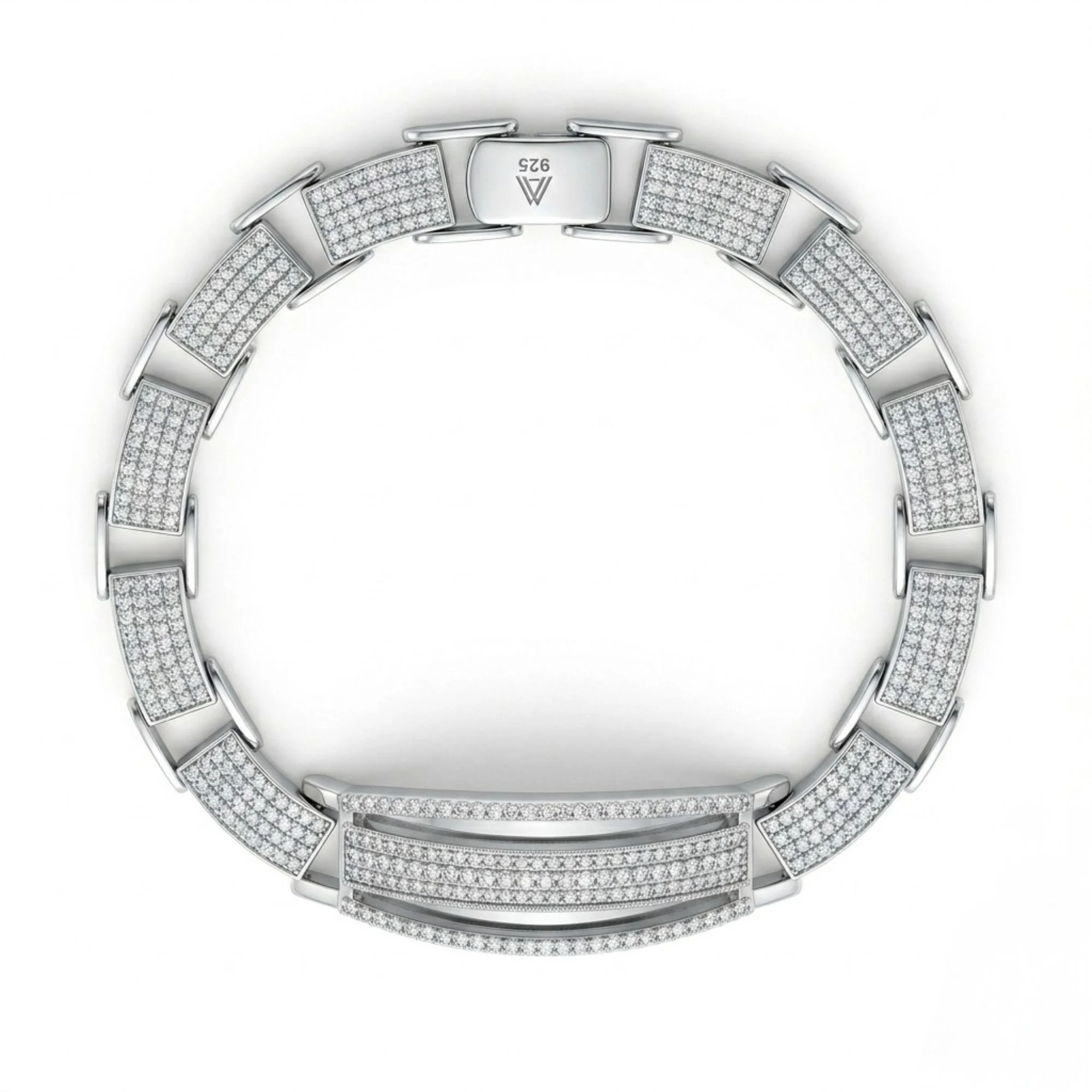 Silver Eclipse Curve Bracelet Men's Bracelet - Image 1