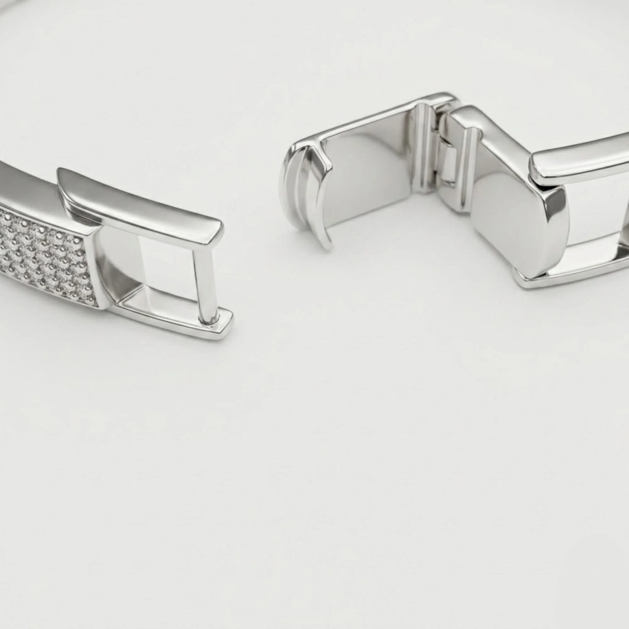 Silver Eclipse Curve Bracelet Men's Bracelet - Image 4