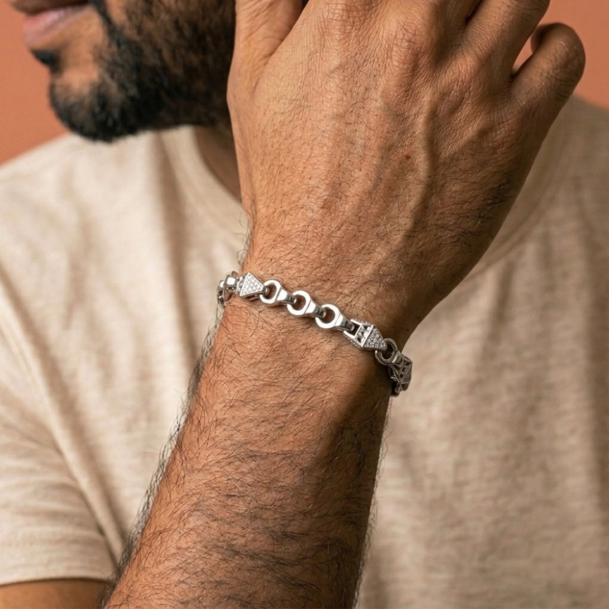 Silver Fusion Edge Bracelet Men's Bracelet - Image 2