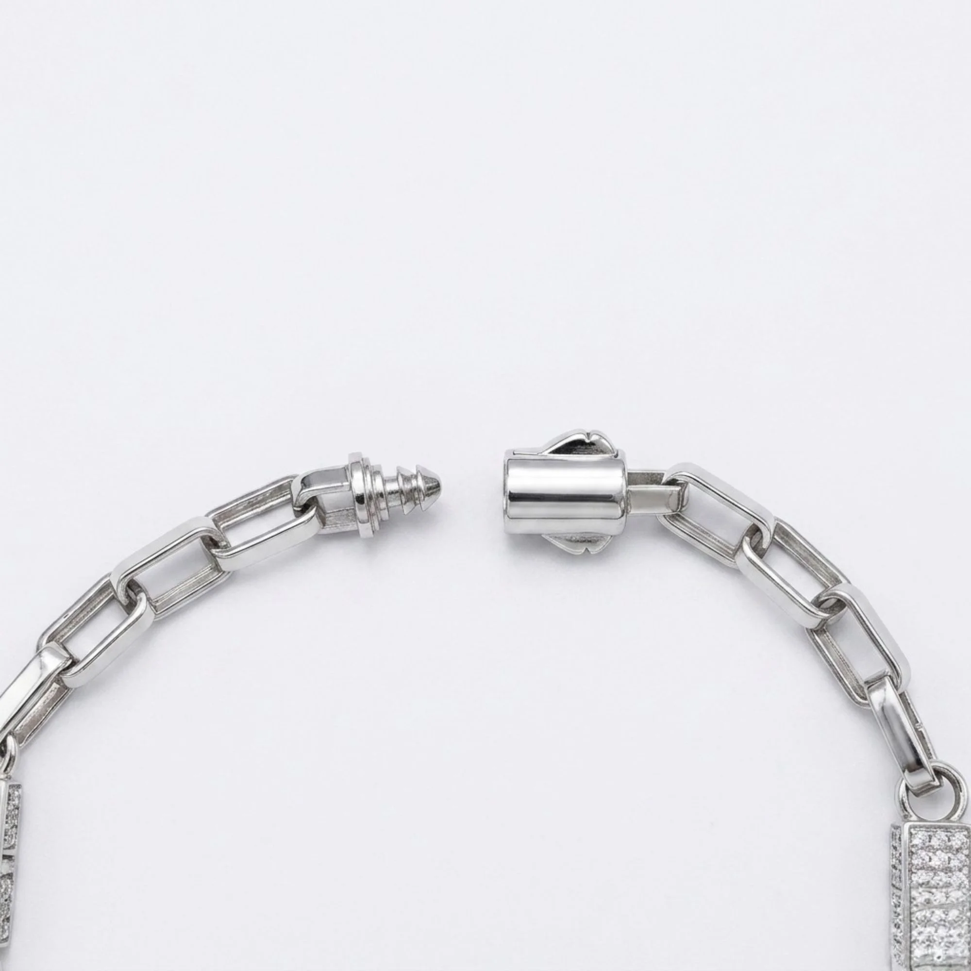 Silver Bar Link Bracelet Men's Bracelet - Image 4