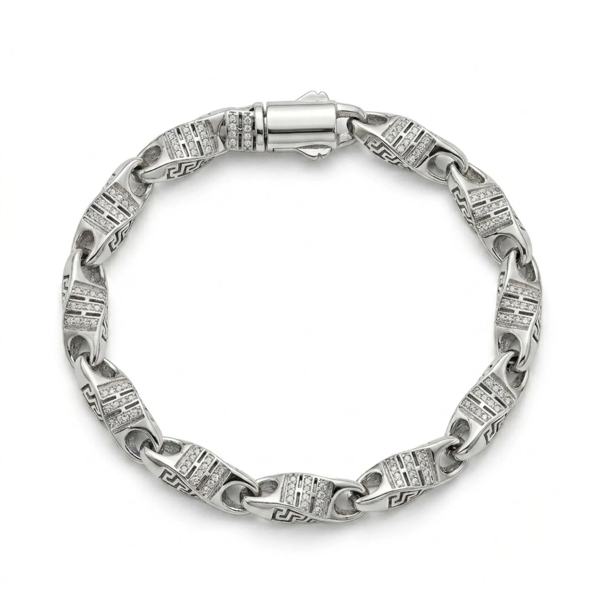 Silver Elite Link Bracelet Men's Bracelet - Image 1
