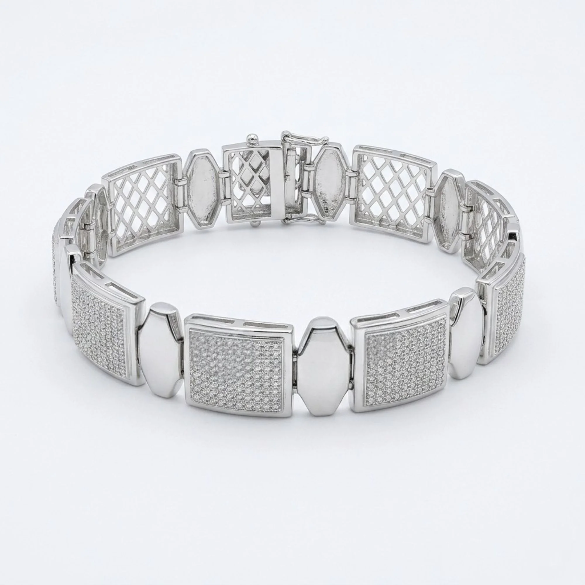 Silver Block Luxe Bracelet Men's Bracelet - Image 1