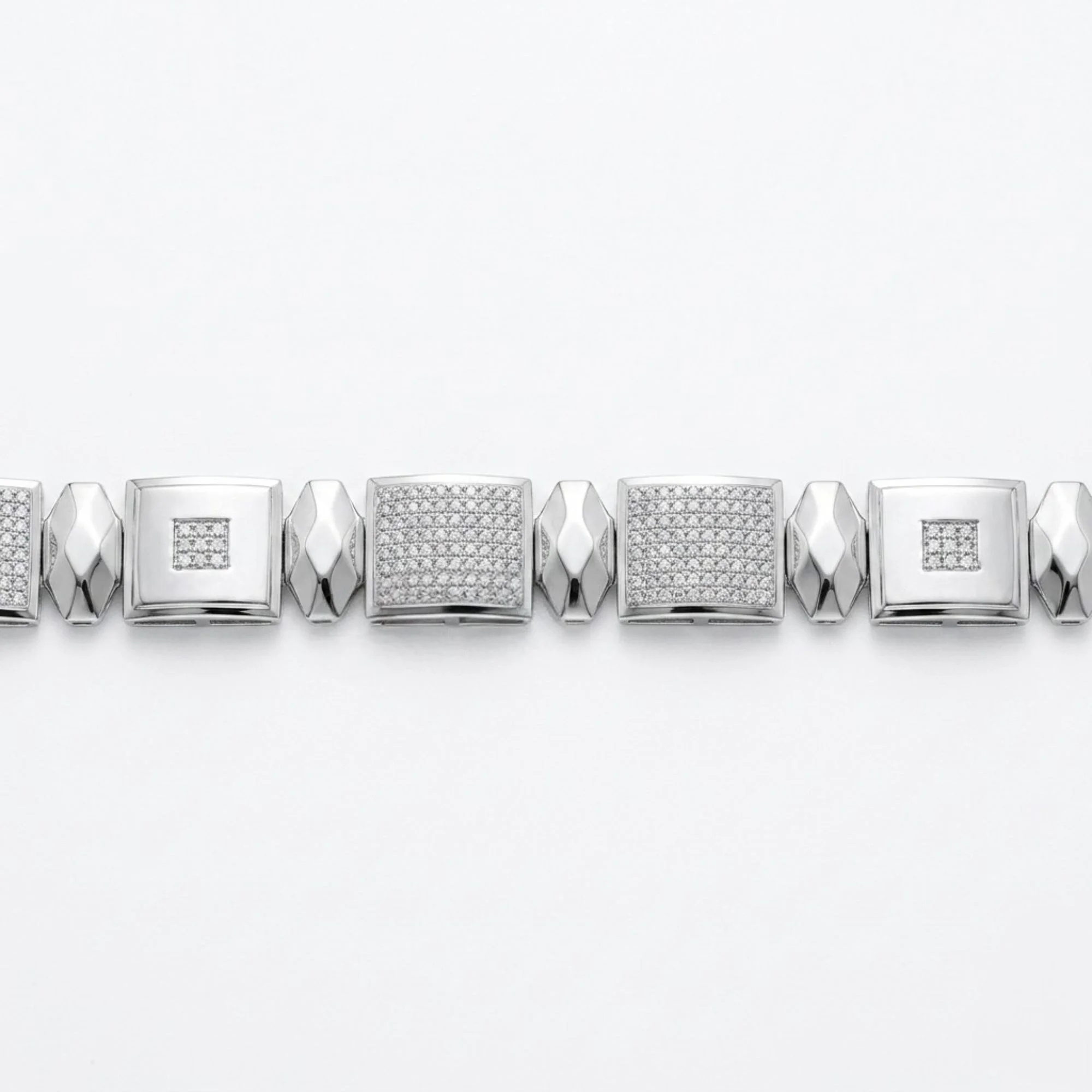 Silver Square Accent Bracelet Men's Bracelet - Image 2