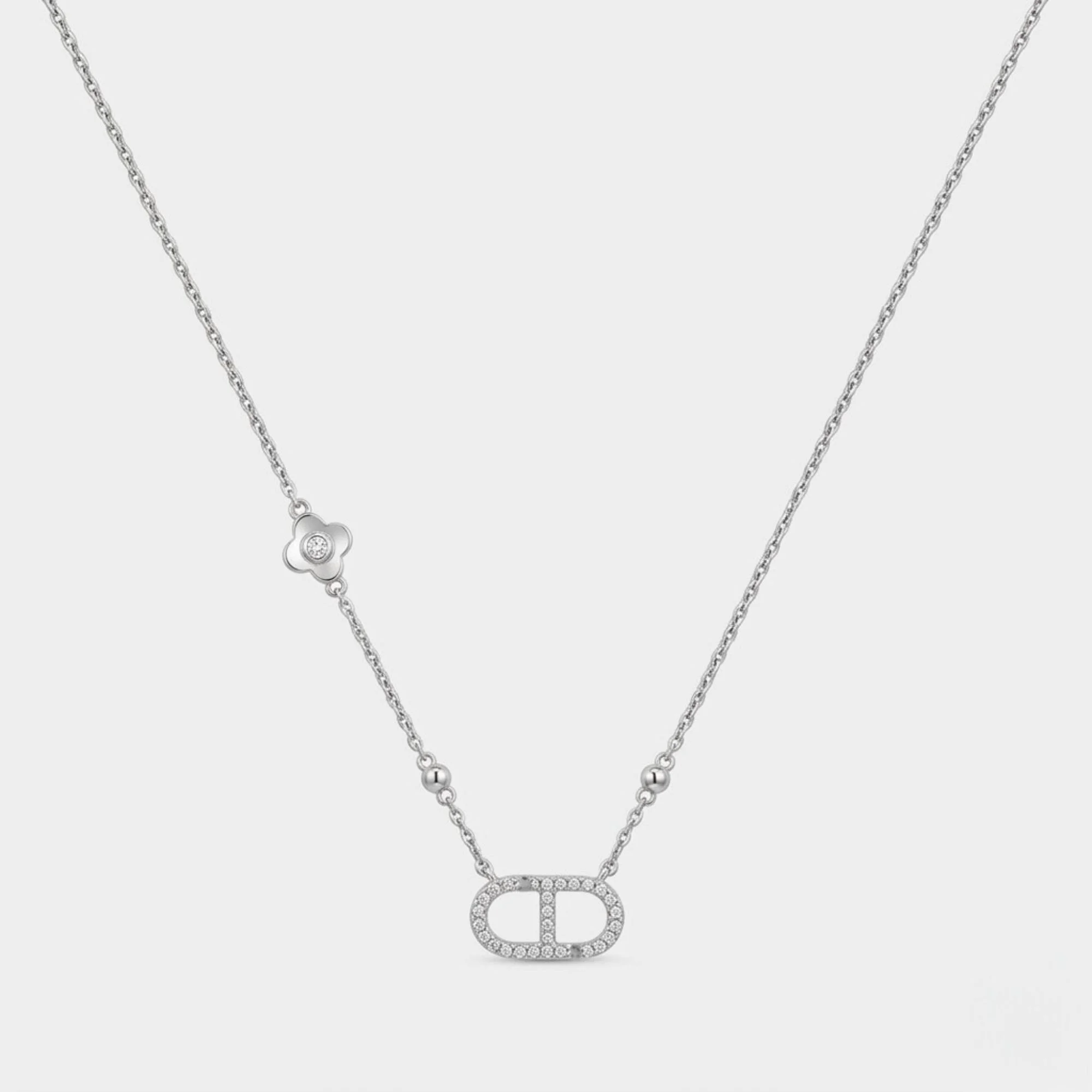 Silver Sliver Duo Spark Chain Pendant Chain & Pendant