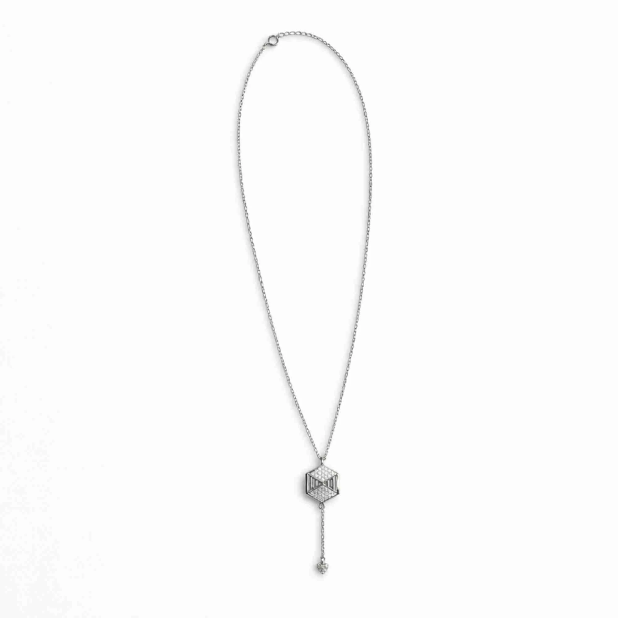 Silver Hexa Sparkle Heart Chain Pendant Chain & Pendant - Image 4
