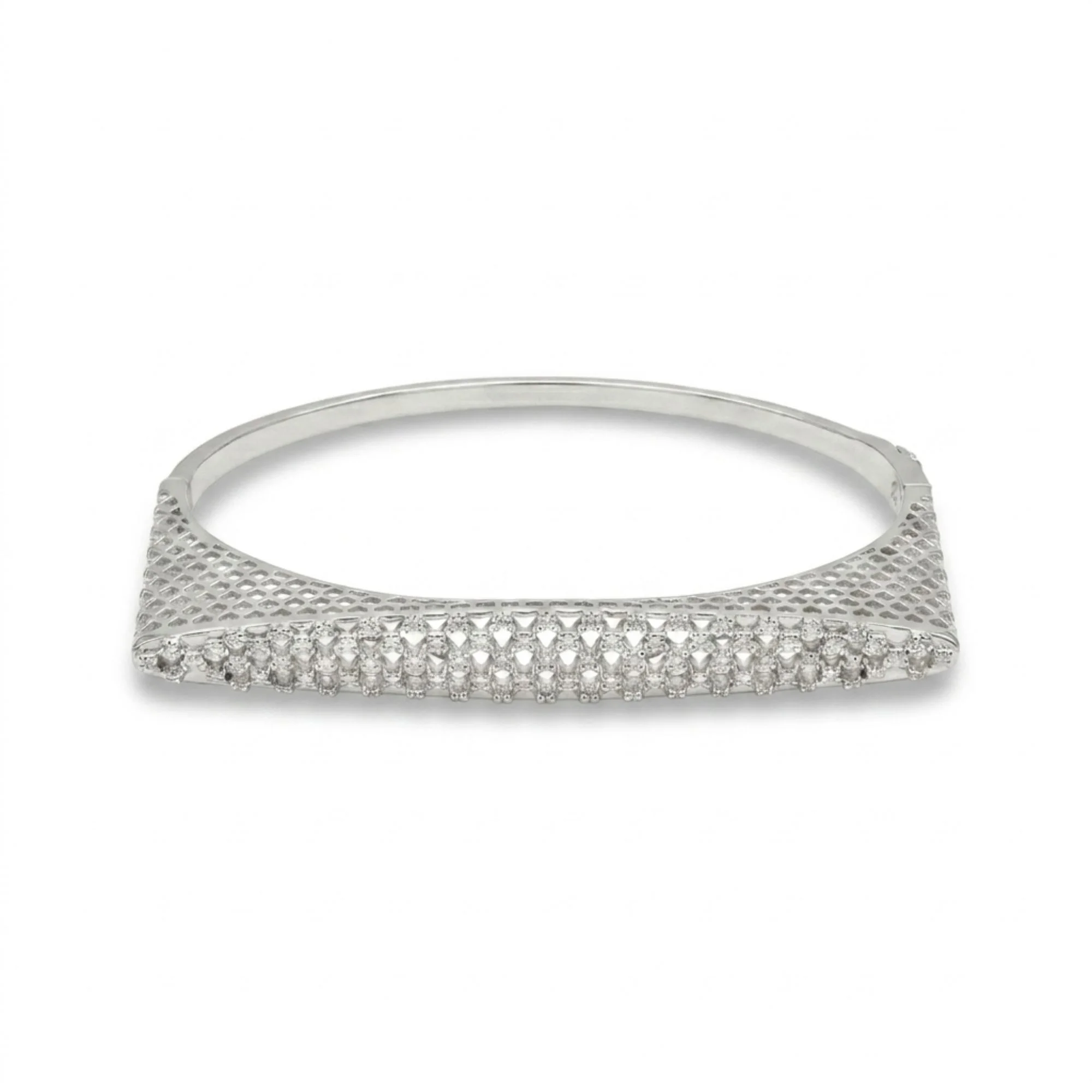 Silver Elegant Lattice Kada