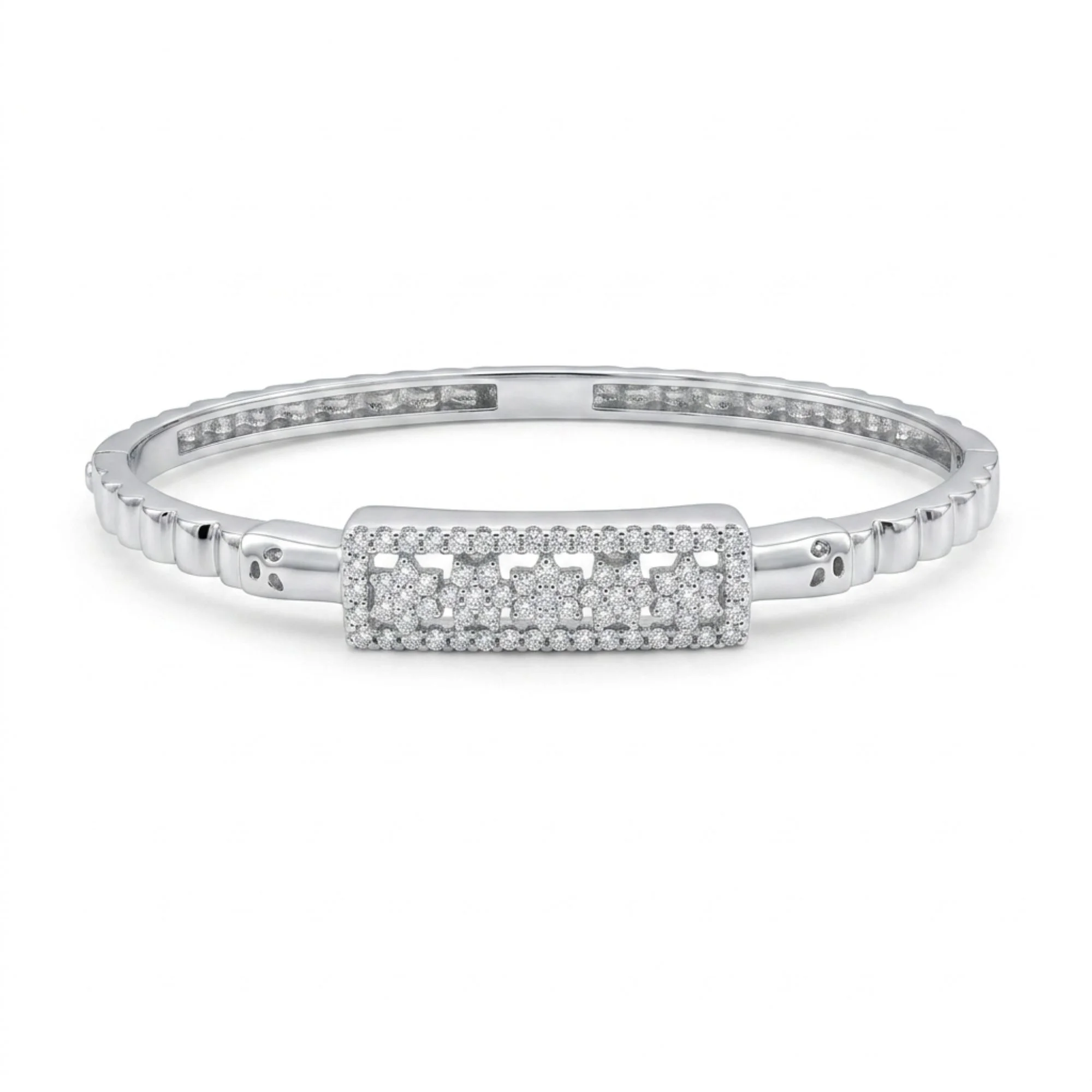 Silver Crystal Centerpiece Kada