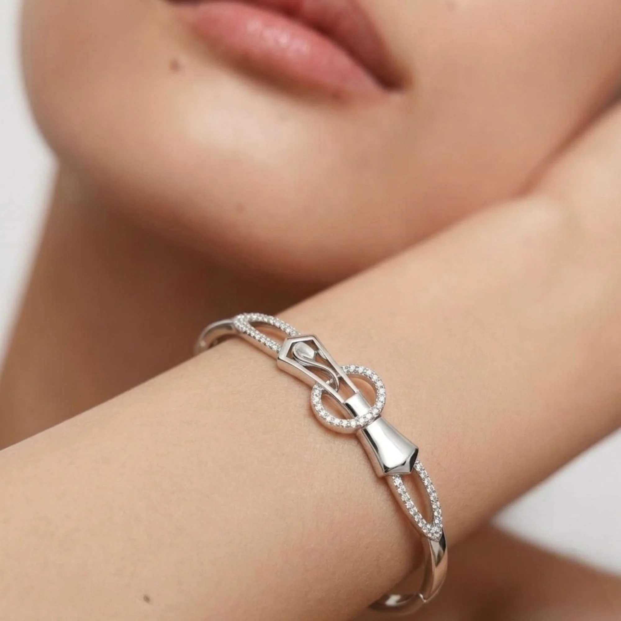 Silver Belt Buckle Kada - 2