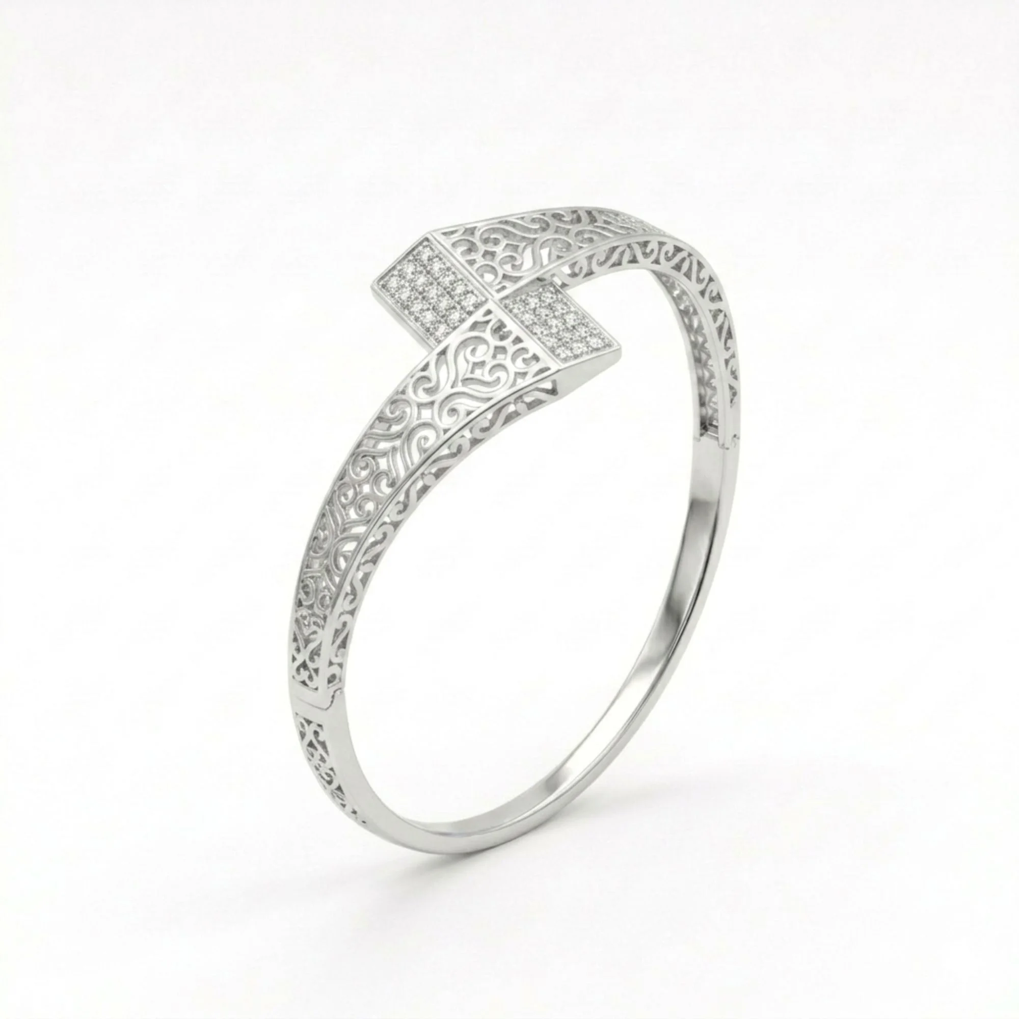 Silver Filigree Bypass Kada - Image 3