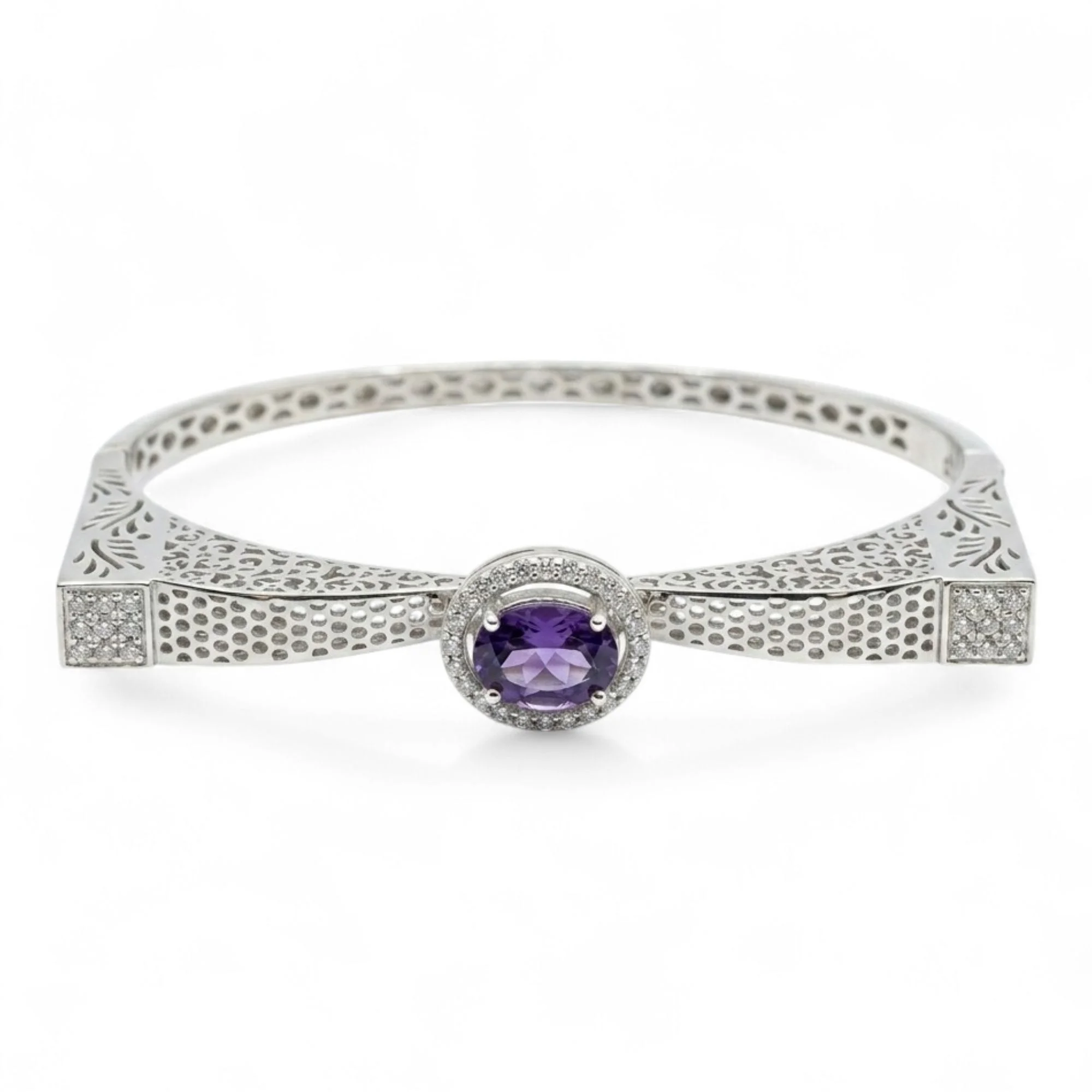 Silver Royal Purple Halo Kada