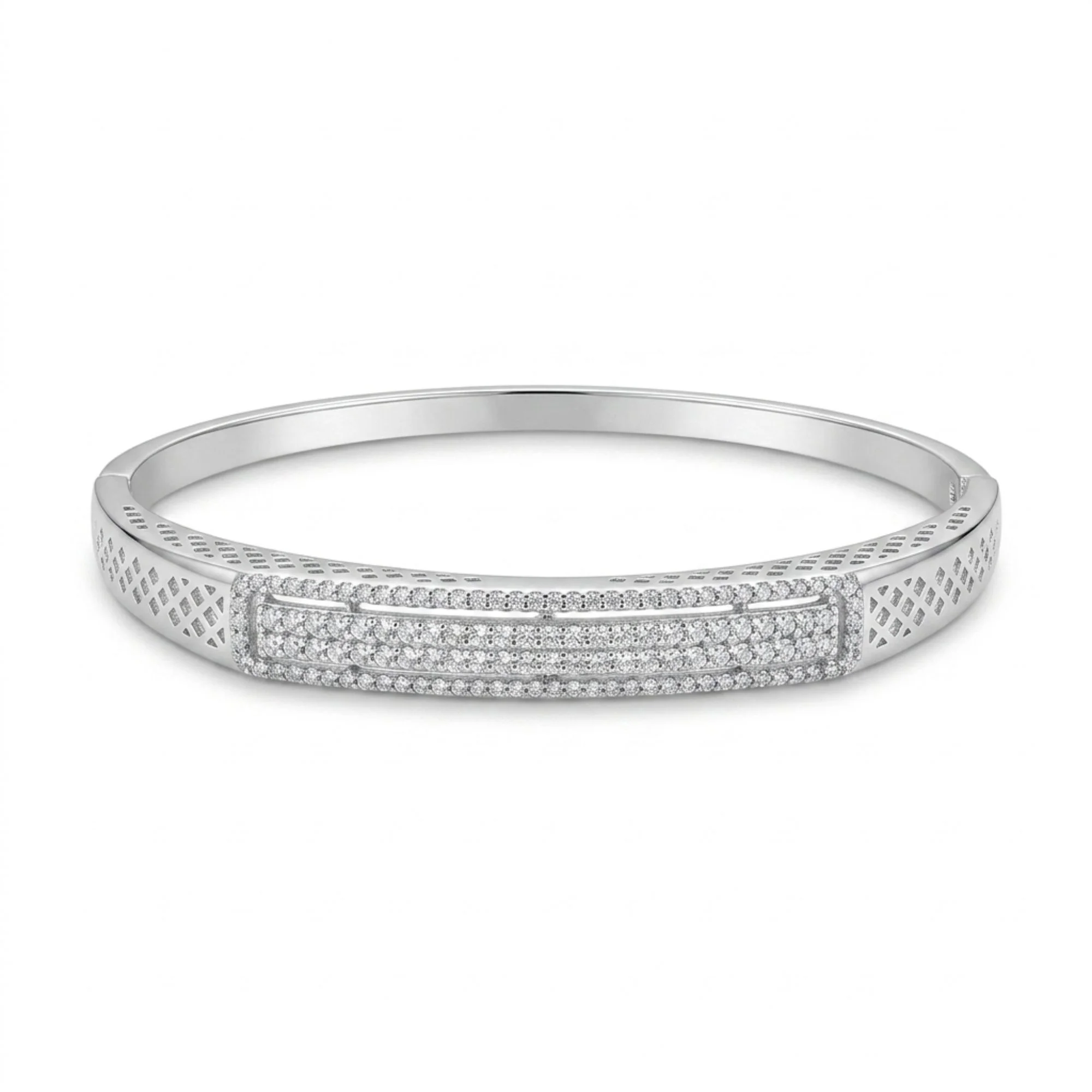 Silver Geometric Bar Kada
