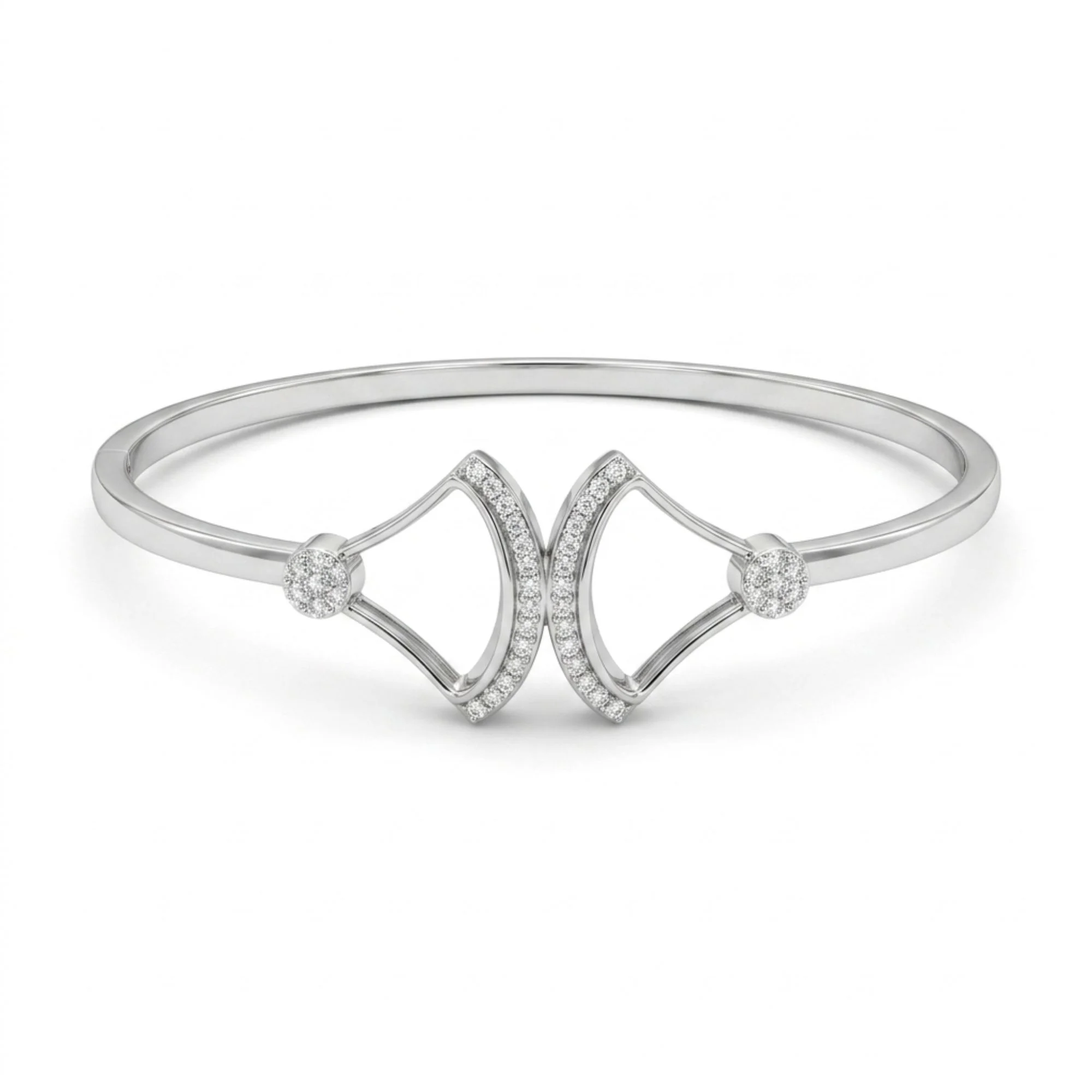 Silver Abstract Wing Kada