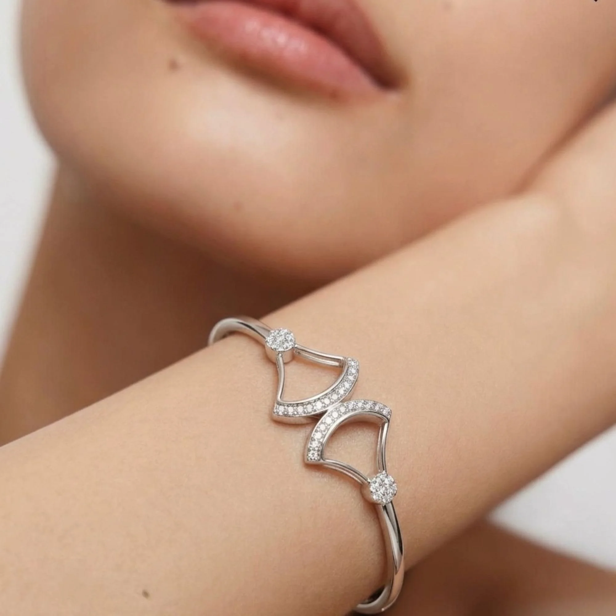 Silver Abstract Wing Kada - 2