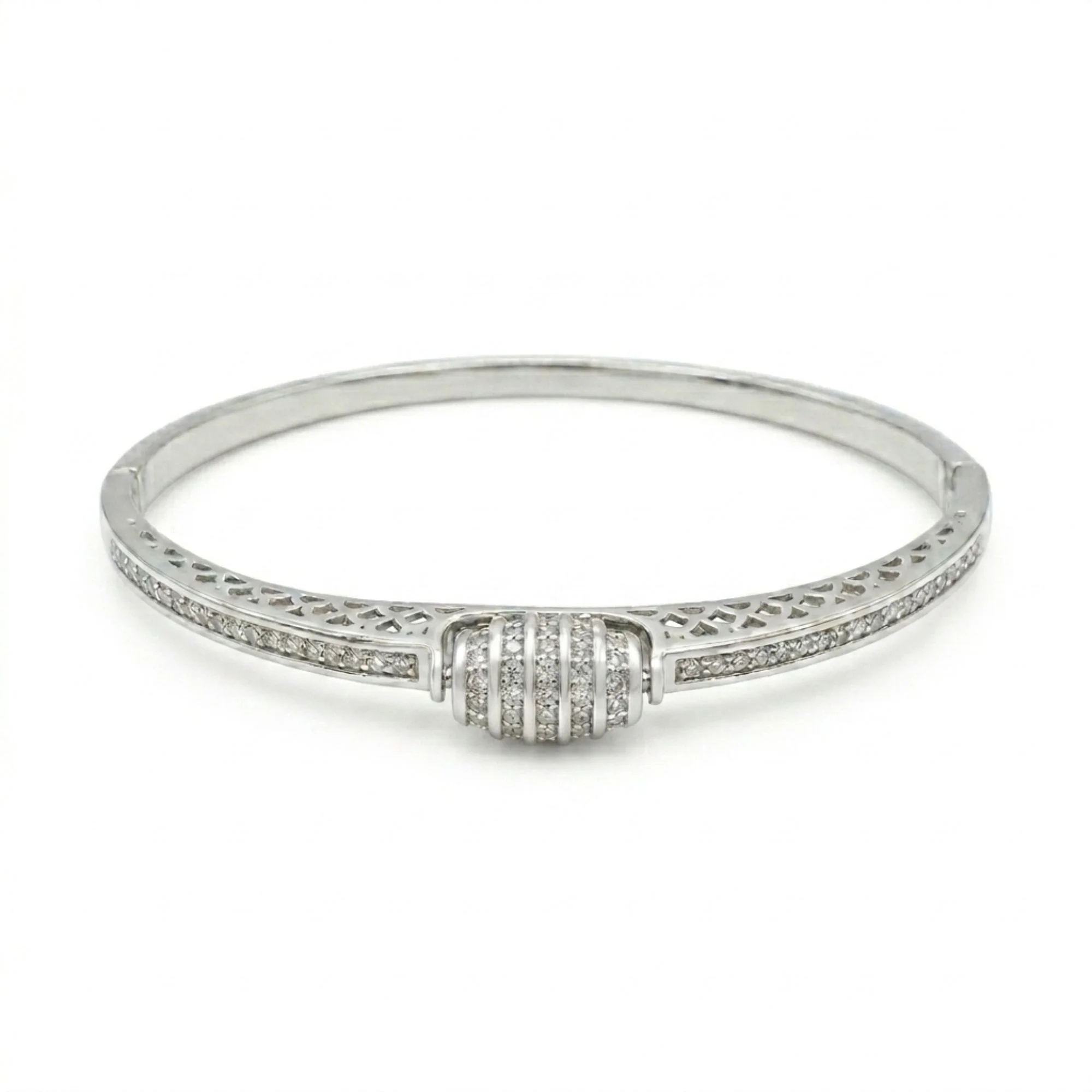 Silver Ribbed Barrel Kada
