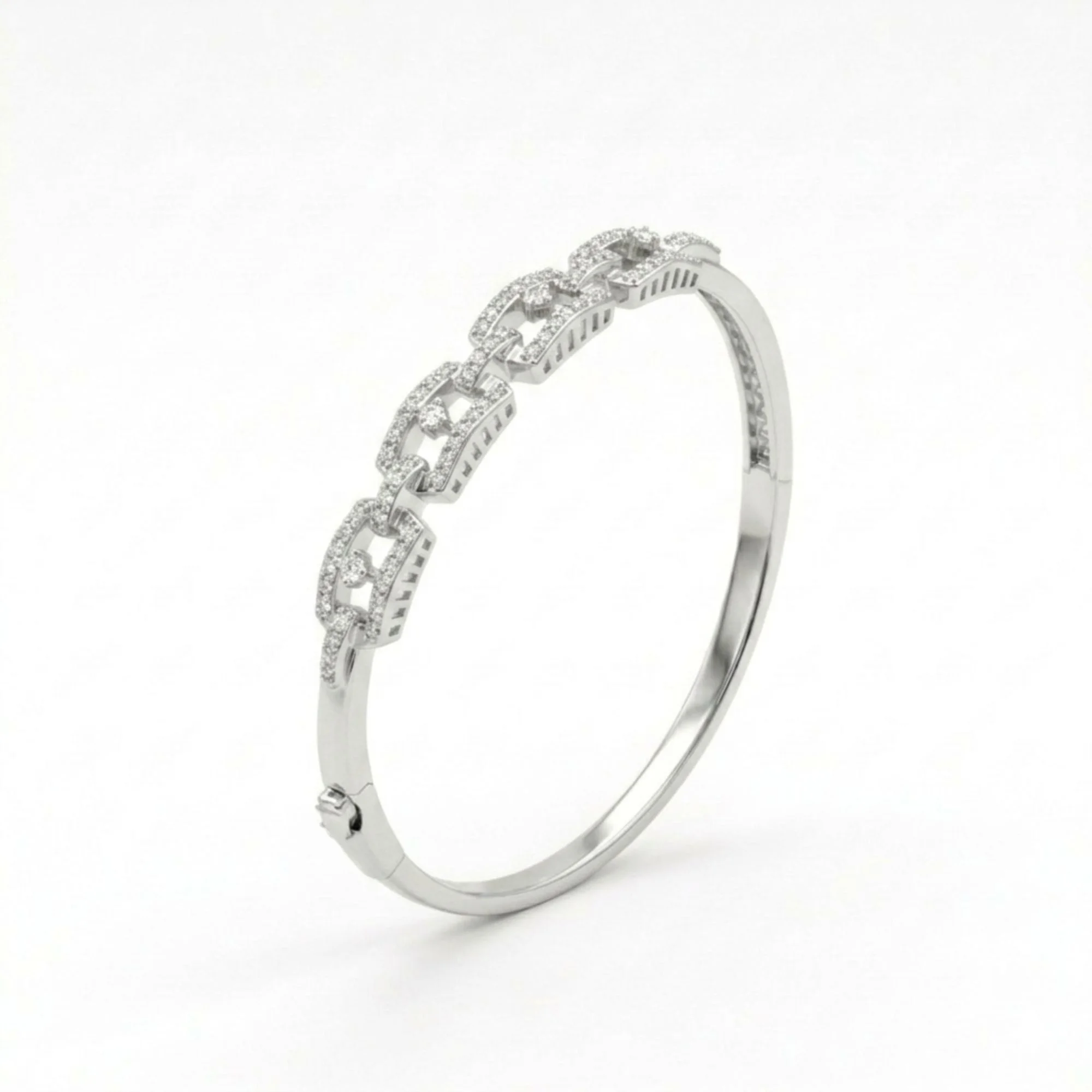 Silver Geometric Link Kada - Image 3