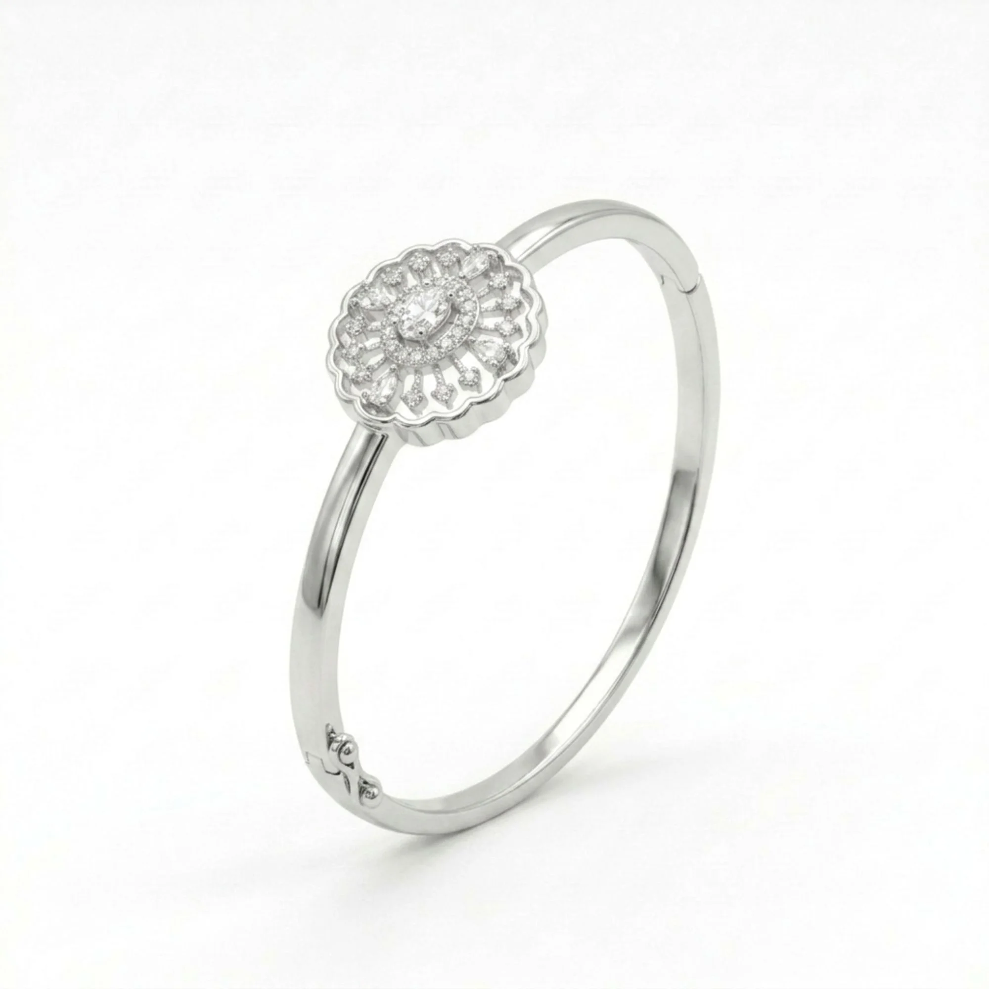 Silver Filigree Sunburst Kada - Image 3