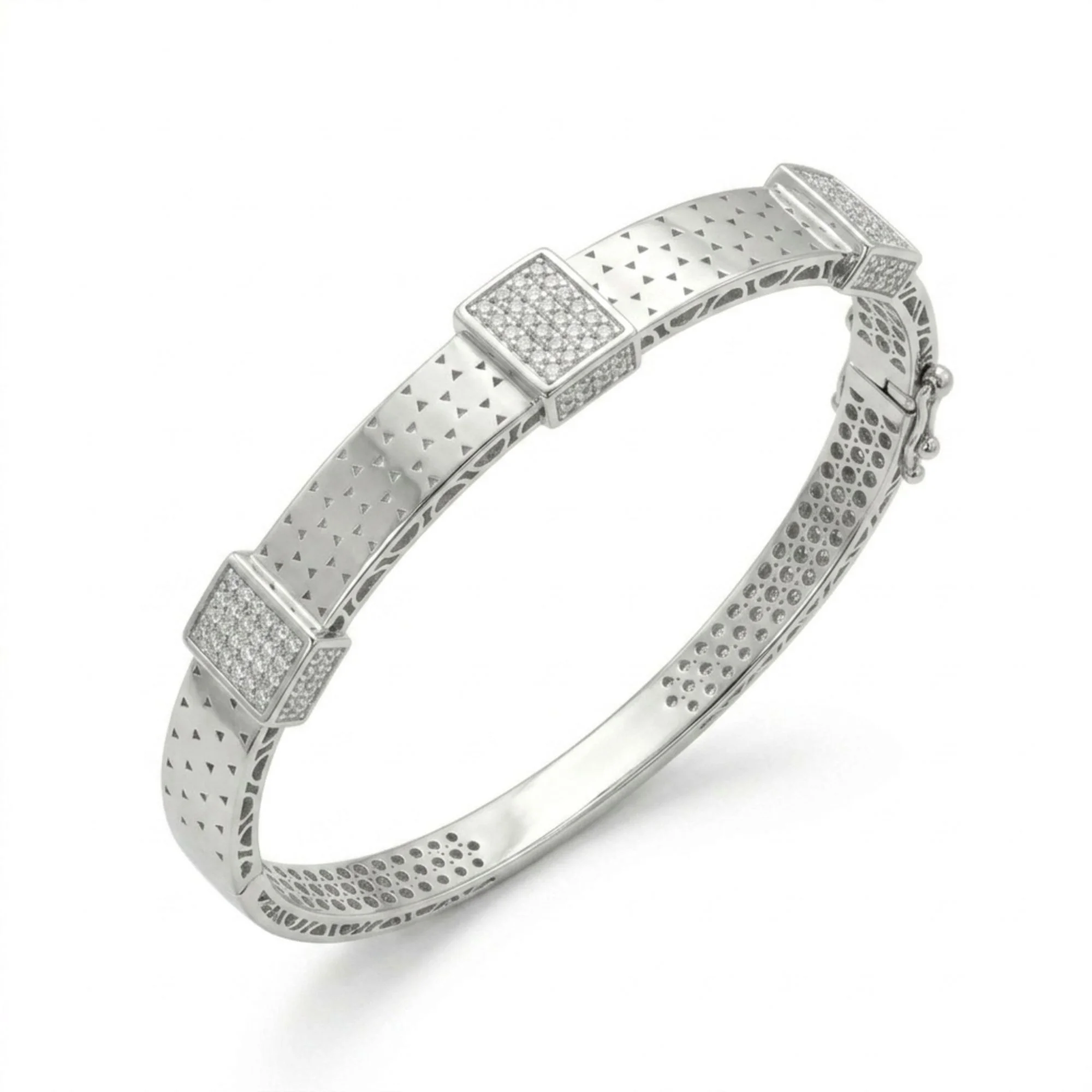 Silver Triple Square Kada - Image 3