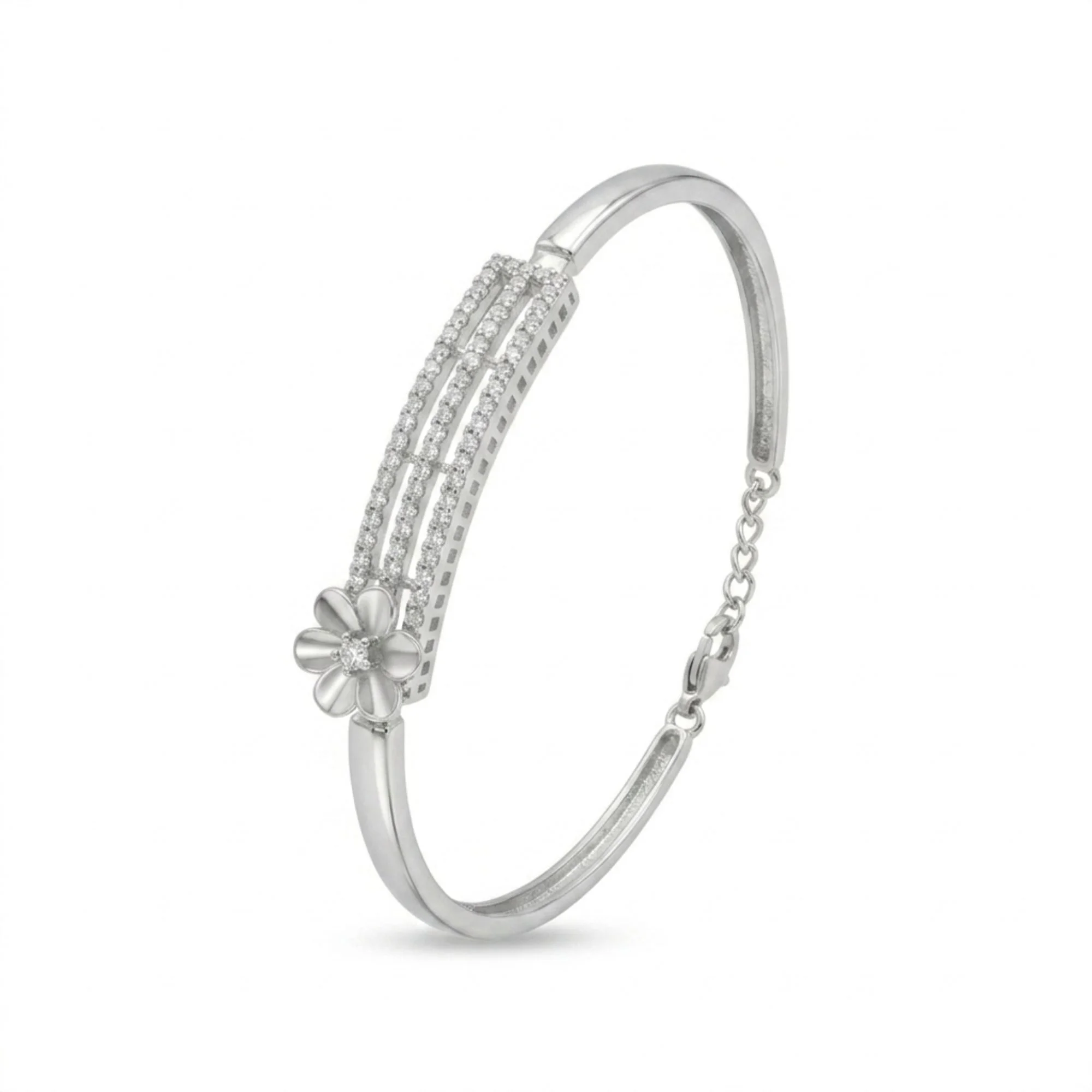 Silver Floral Plaque Kada - Image 3